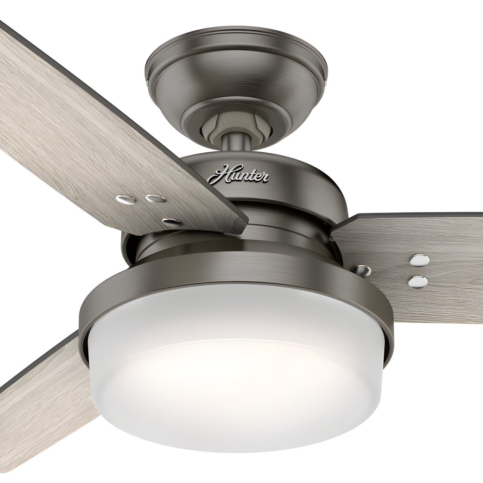 Hunter Fan 44" Sentinel 3 - Blade Standard Ceiling Fan with Remote Control and Light Kit Included