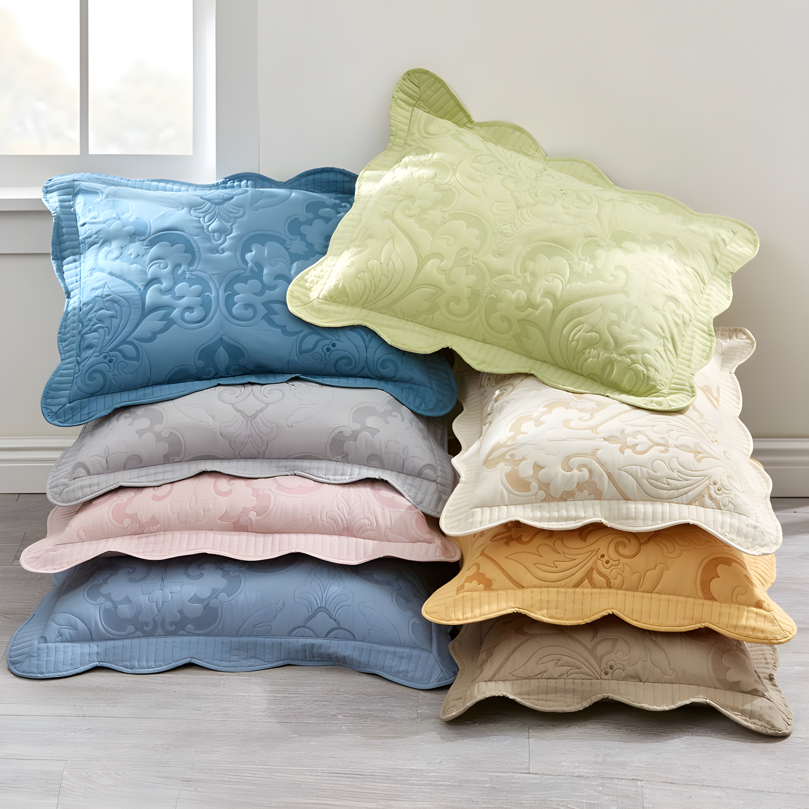 BrylaneHome Amelia Sham - King, Taupe