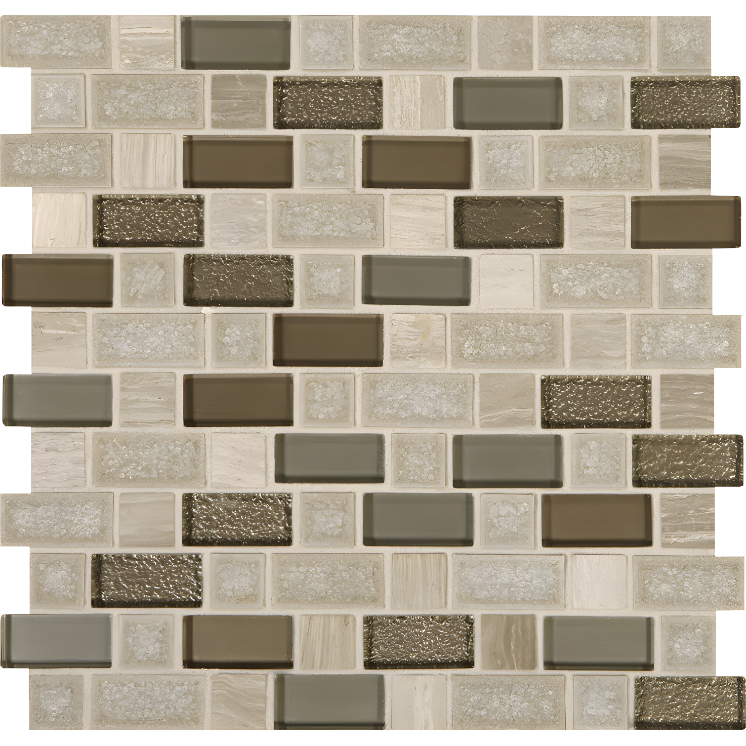Itona Tile Itona Tile 12" x 12" Stone, Glass and Ceramic Brick-Joint Mosaic Tile (Set of10) (9.90 SQFT Per Carton)