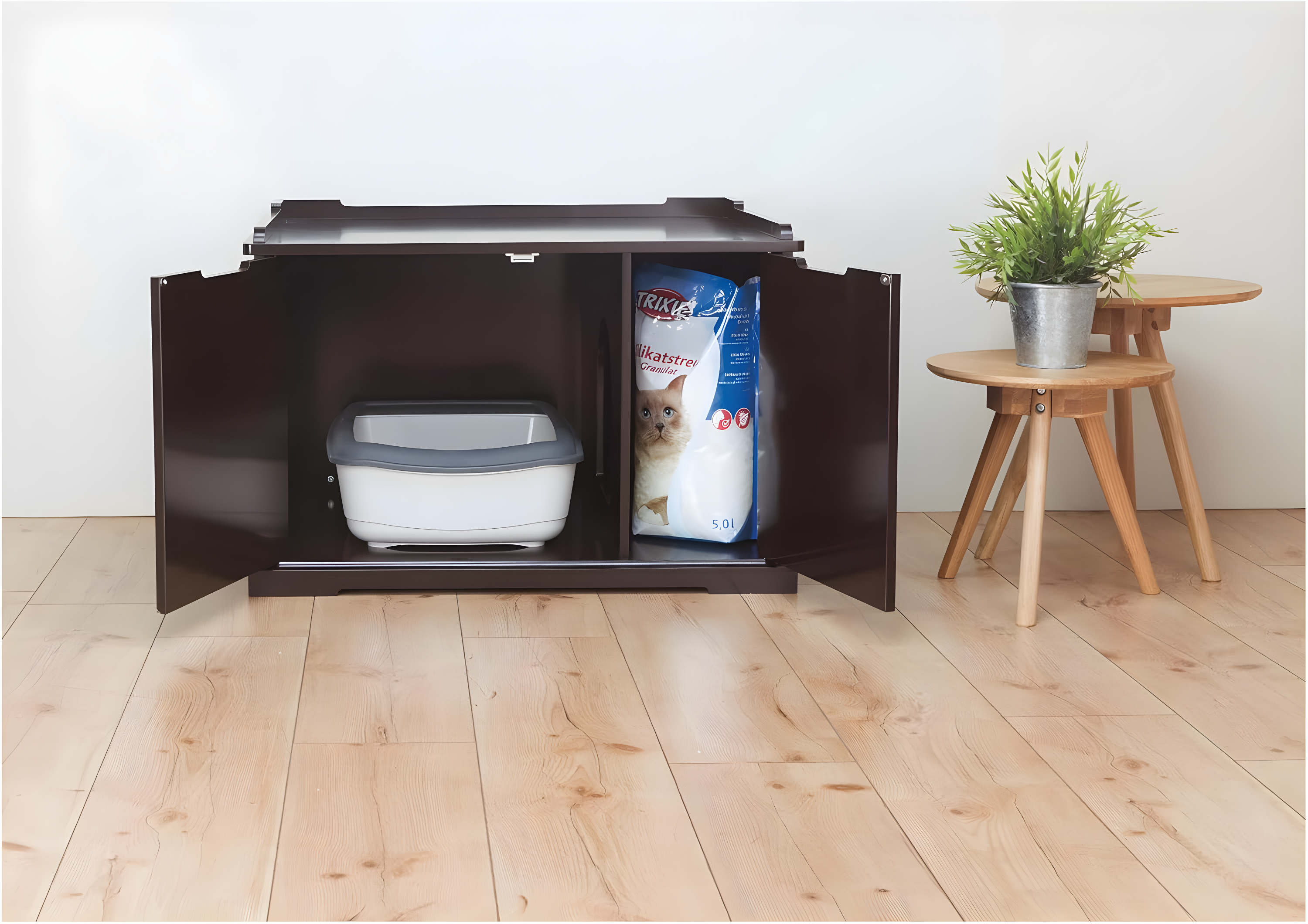 TRIXIE XL Furniture Style Litter Box Enclosure and Pet Home, Hidden Cat Litter Box