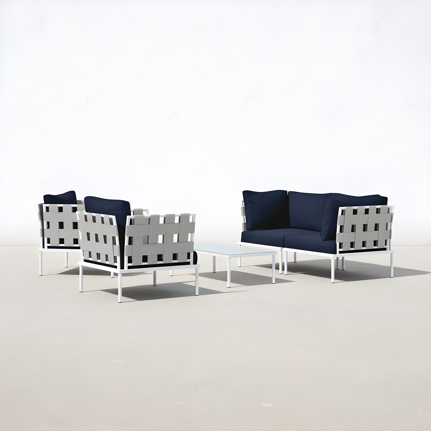 Modway Harmony 5 Piece Outdoor Patio Aluminum Sectional Sofa Set