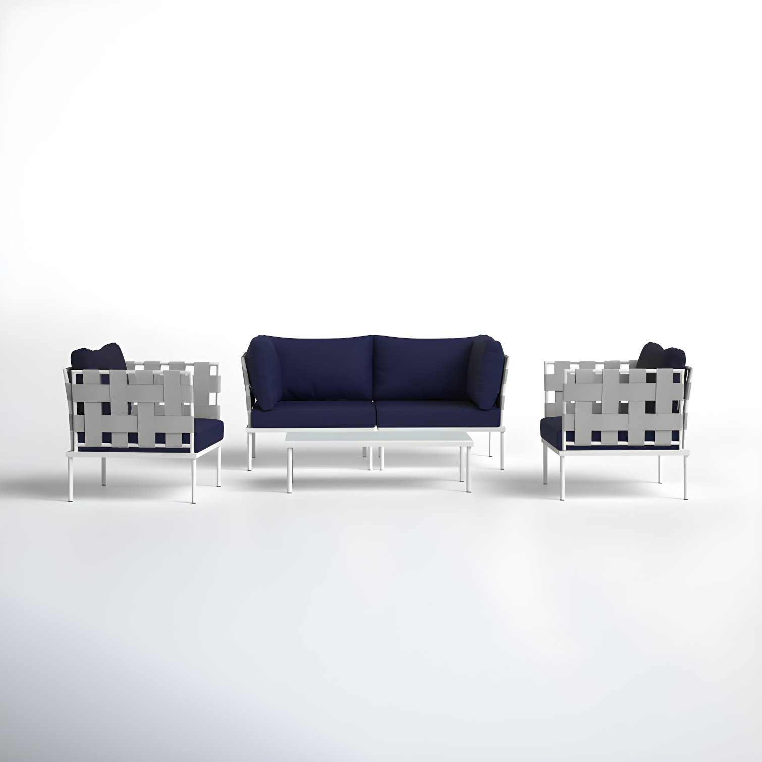 Modway Harmony 5 Piece Outdoor Patio Aluminum Sectional Sofa Set