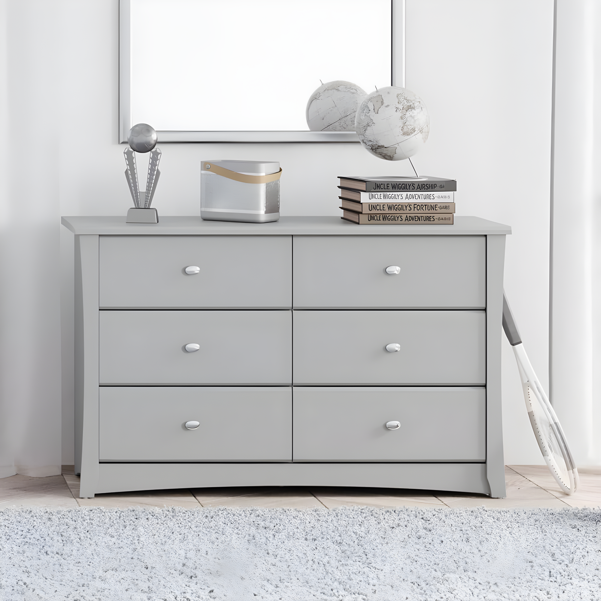Crescent 6 Drawer Double Dresser