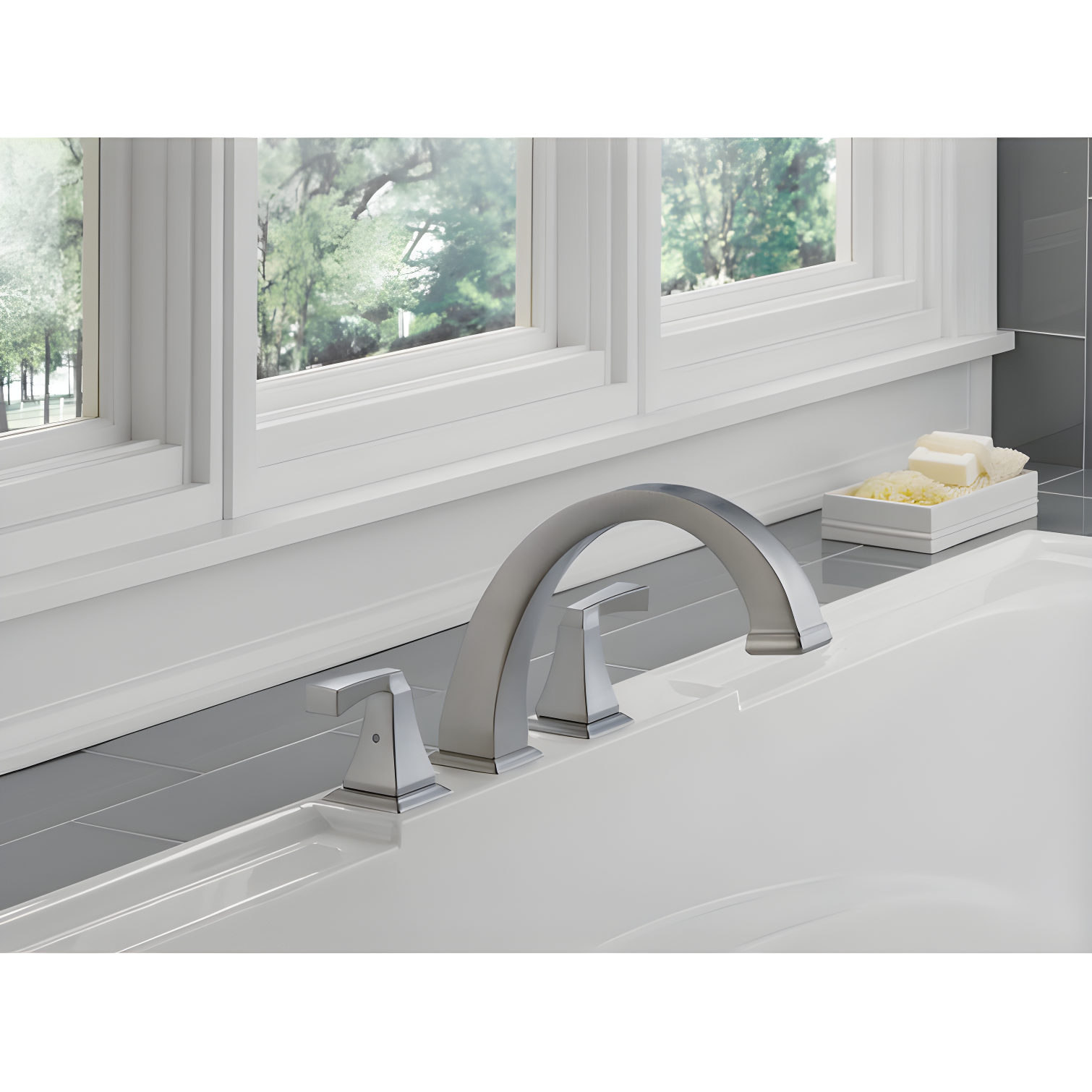 Dryden Double Handle Deck Mounted Roman Tub Faucet Trim