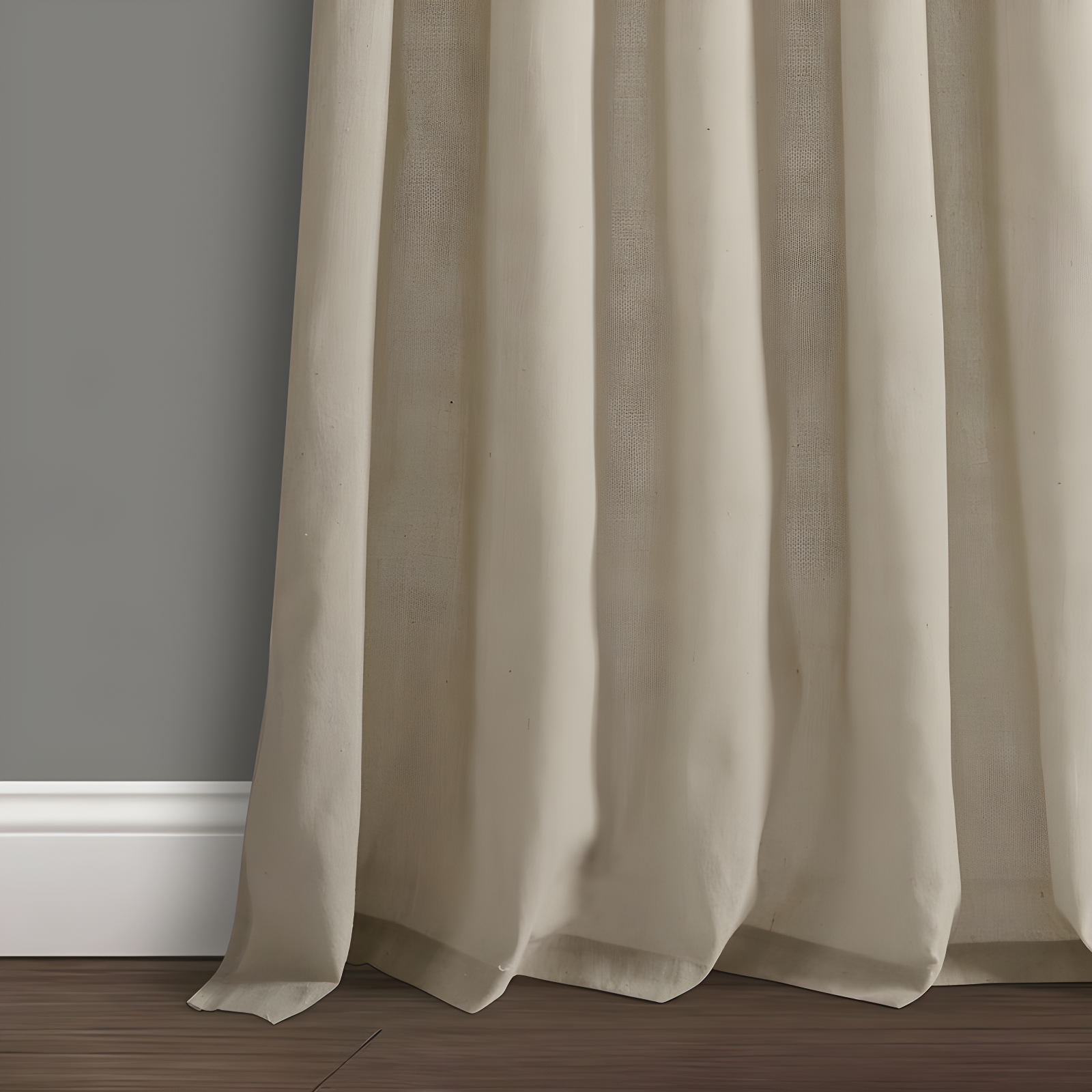 Burlap Knotted Tab Top Semi Sheer Curtain Pair (Set of 2)