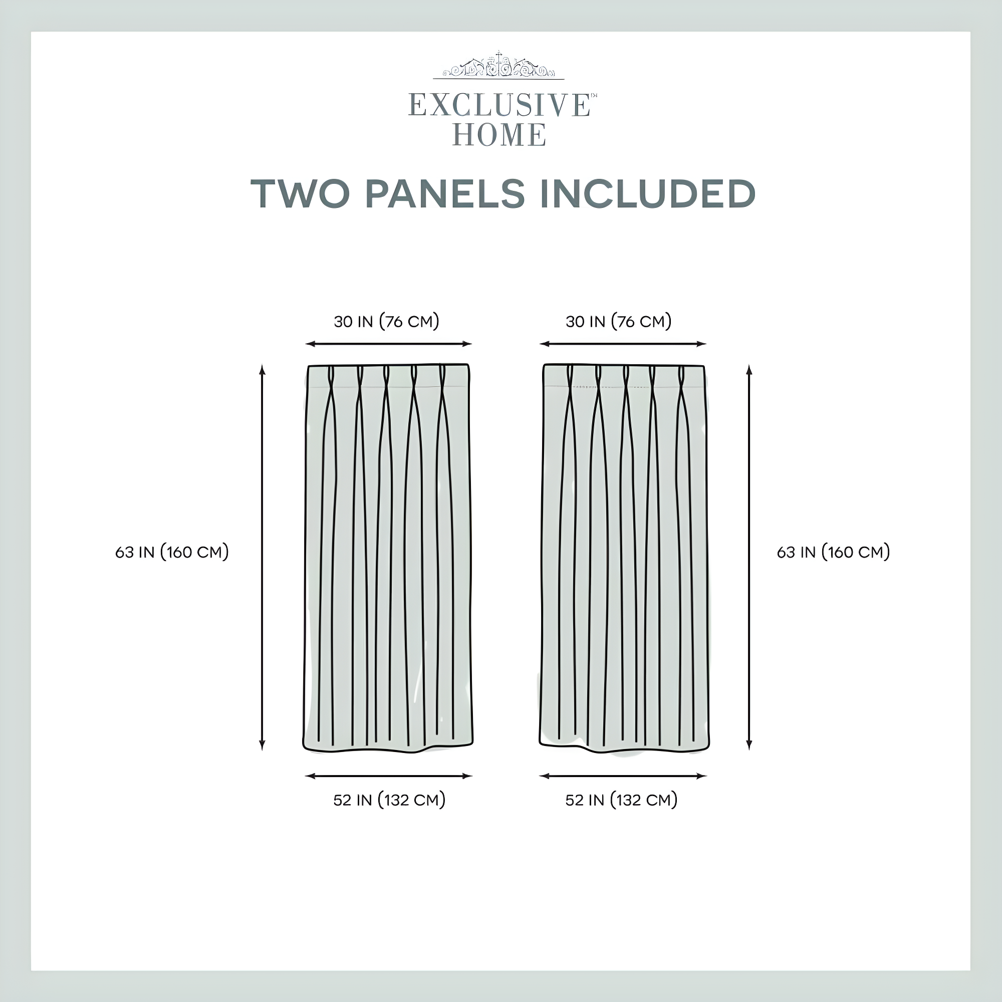 Set of 2 63"x30" Sateen Twill Woven Blackout Pinch Pleat Window Curtain Panel Dark Gray - Exclusive Home