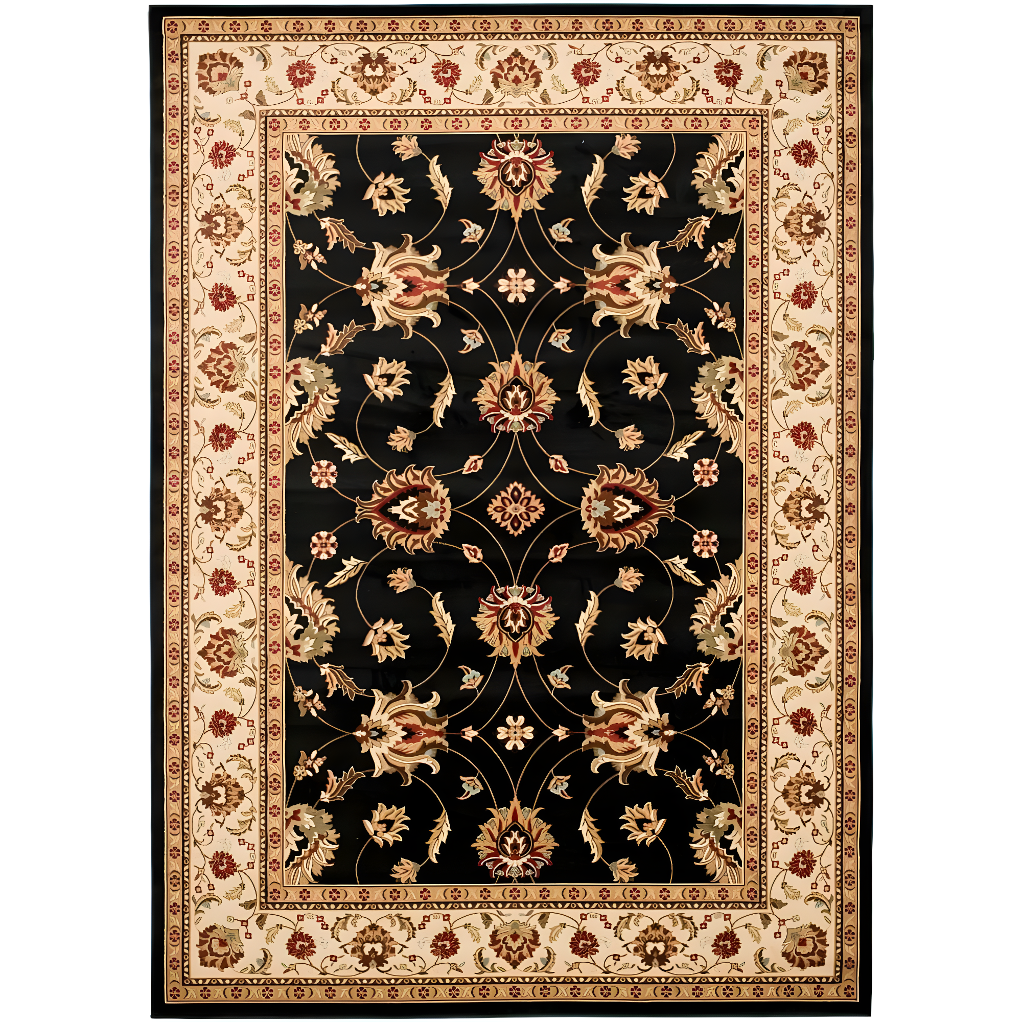 Lyndhurst LNH553 Power Loomed Area Rug - Black/Ivory - 8'x11' - Safavieh.