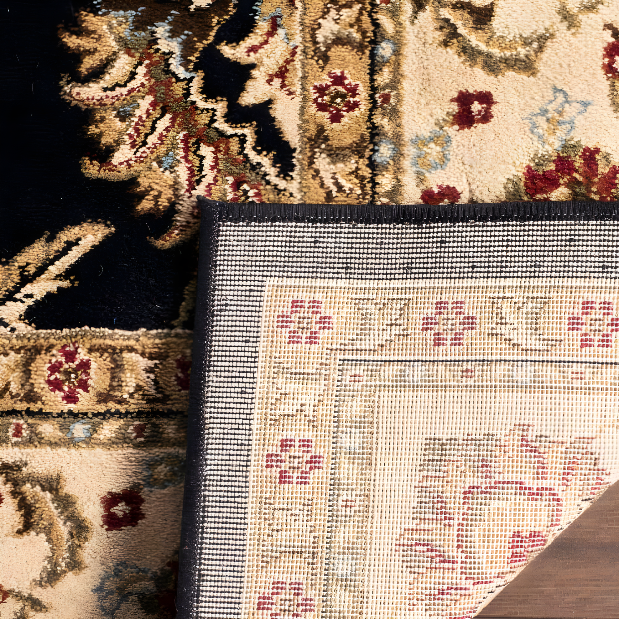 Lyndhurst LNH553 Power Loomed Area Rug - Black/Ivory - 8'x11' - Safavieh.