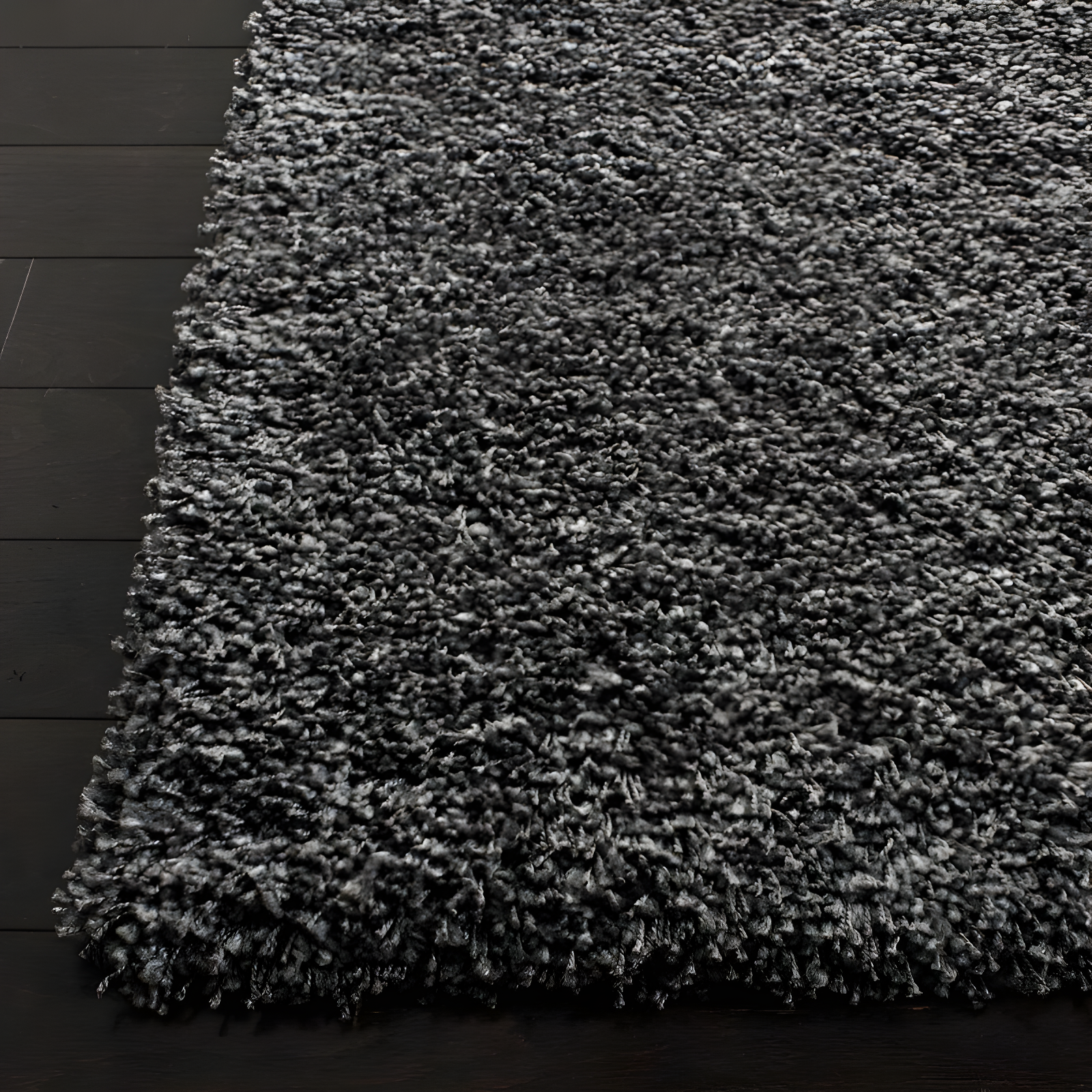 Shag SG151 Power Loomed Indoor Area Rug - Dark Grey - 4'x4' - Safavieh.