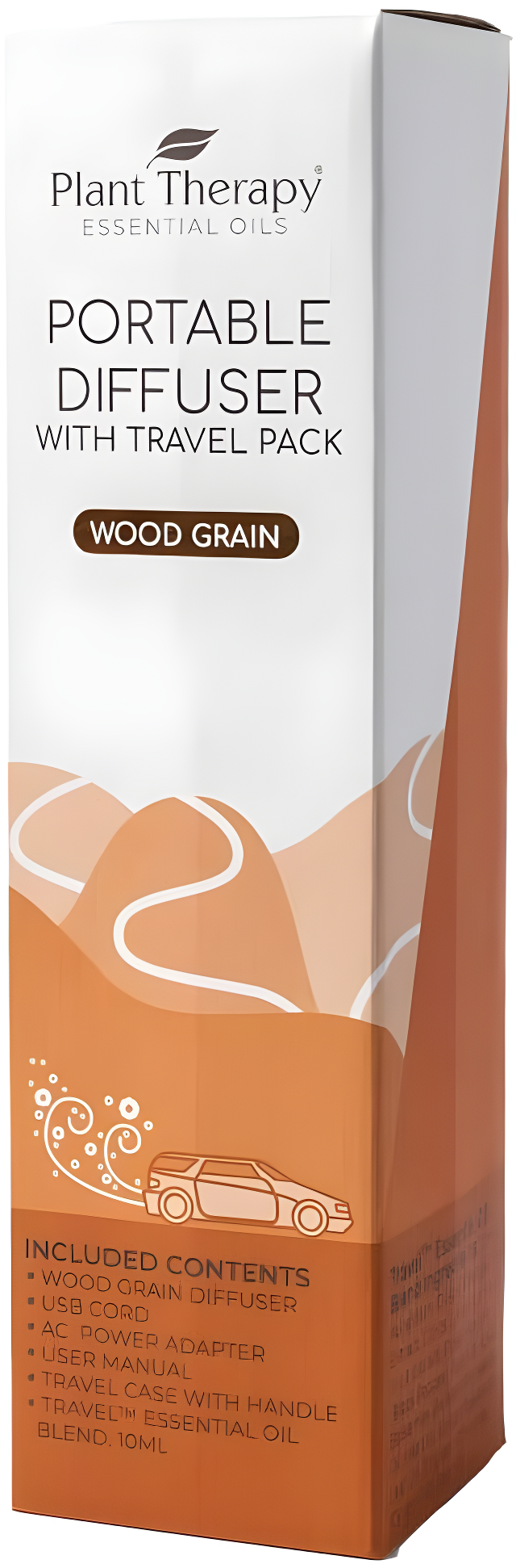 Plant Therapy Wood Grain Portable Diffuser Travel Pack, includes the Travel Essential Oil Blend 10 mL (1/3 oz) 100% Pure, Undiluted, Natural Aromatherapy, Therapeutic Grade