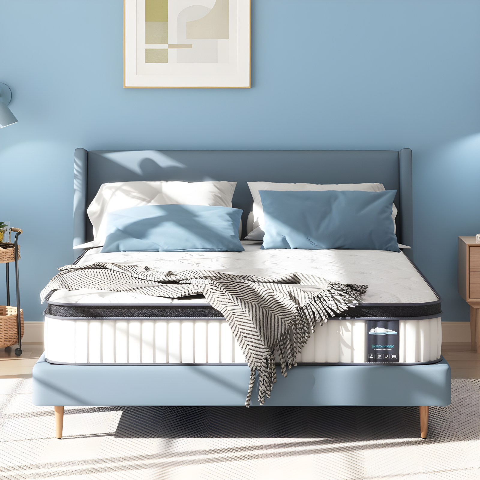 Serweet 10" Spring & Memory Foam Hybrid Mattress Heavier Coils for Durable Support Pressure Relieving,  Queen Size