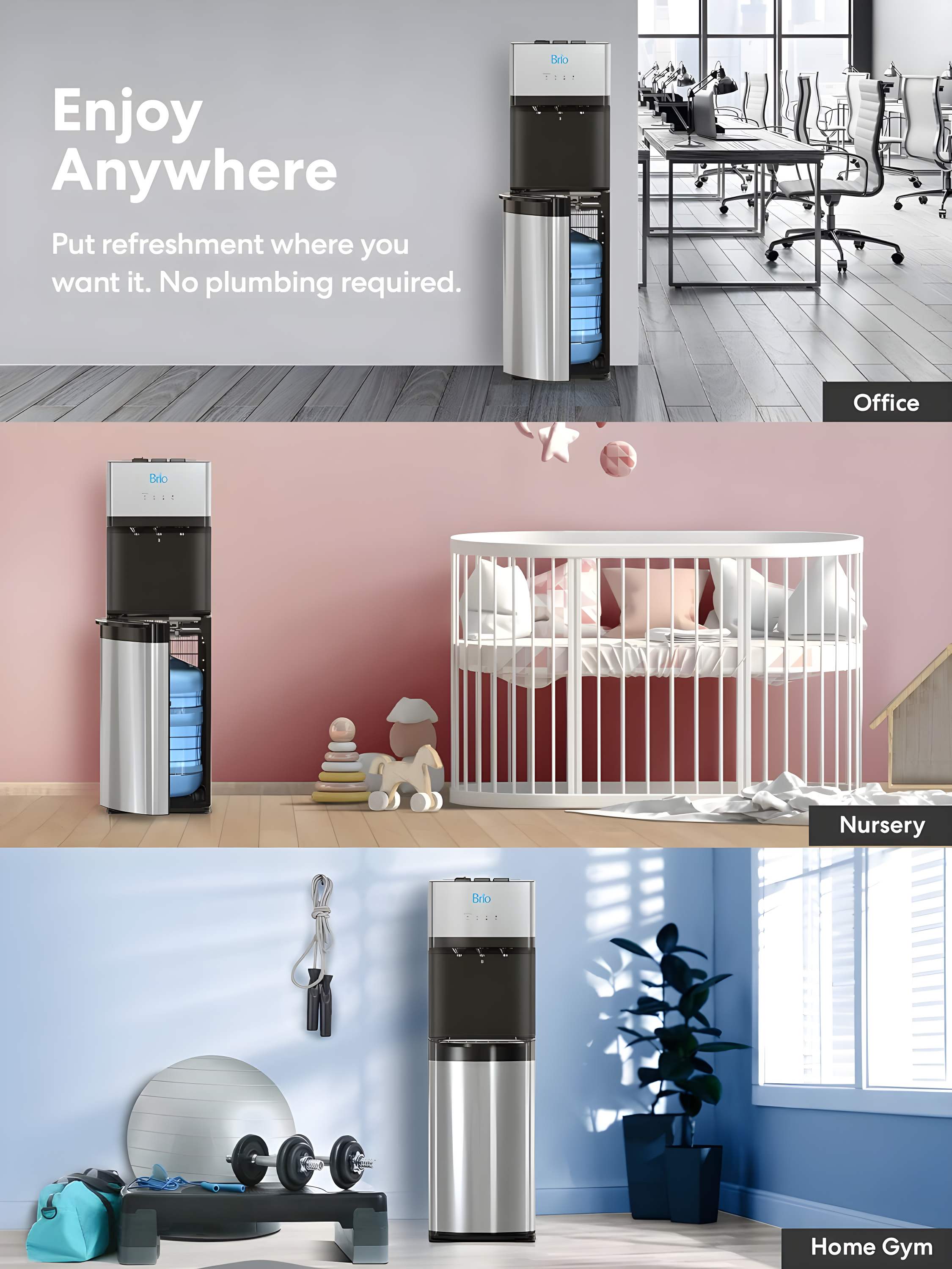 Brio Brio Free Standing Bottom Loading Water Dispenser