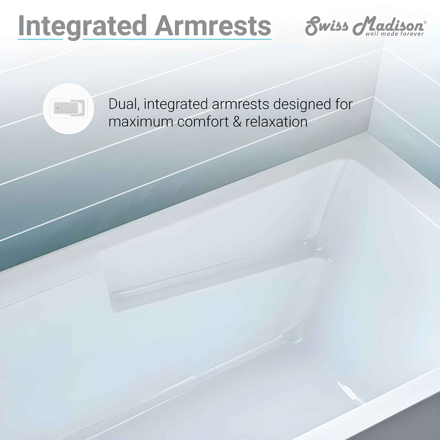 Swiss Madison Voltaire 54" x 30" Alcove Bathtub with Apron SM-AB557