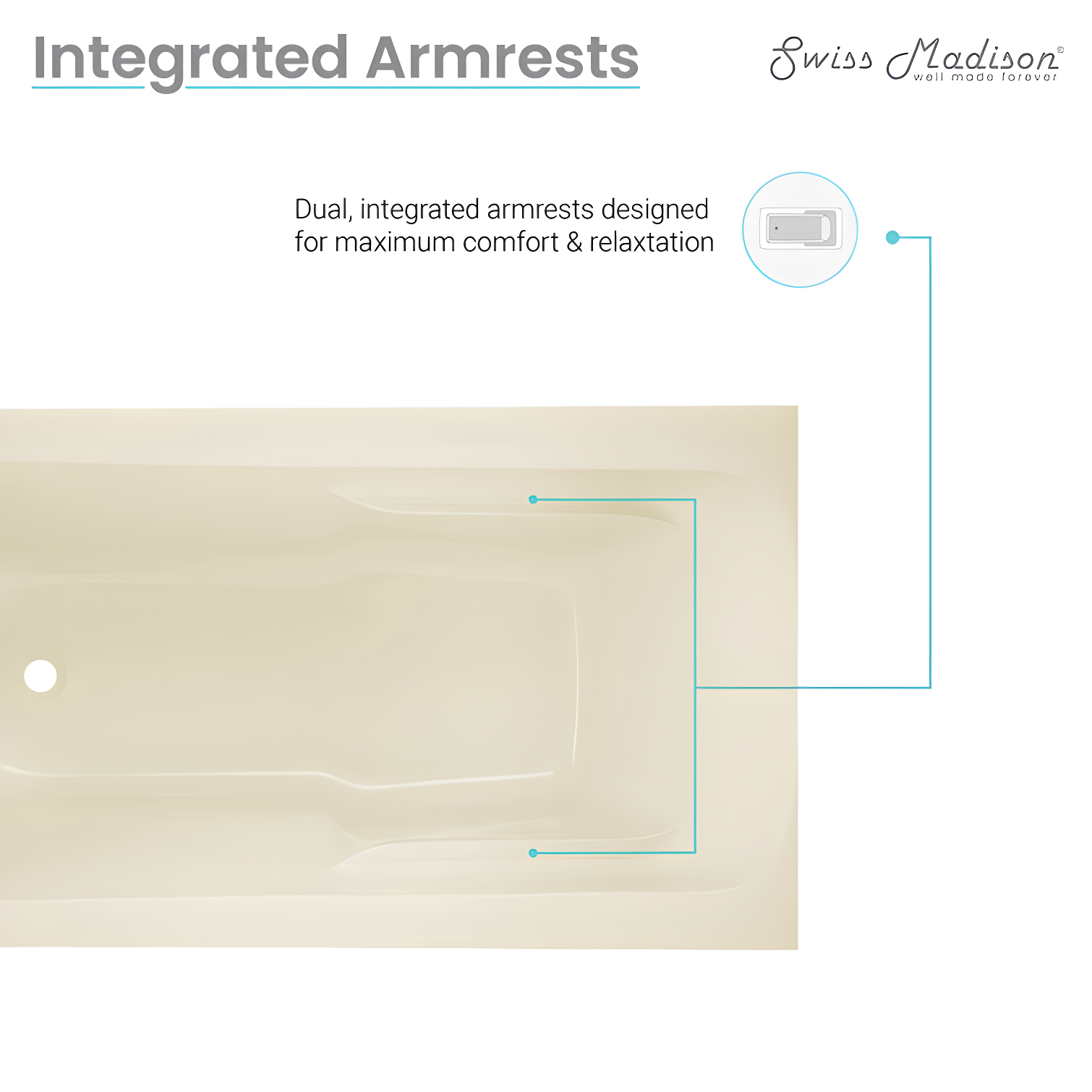 Swiss Madison Voltaire 54" x 30" Alcove Bathtub with Apron SM-AB557