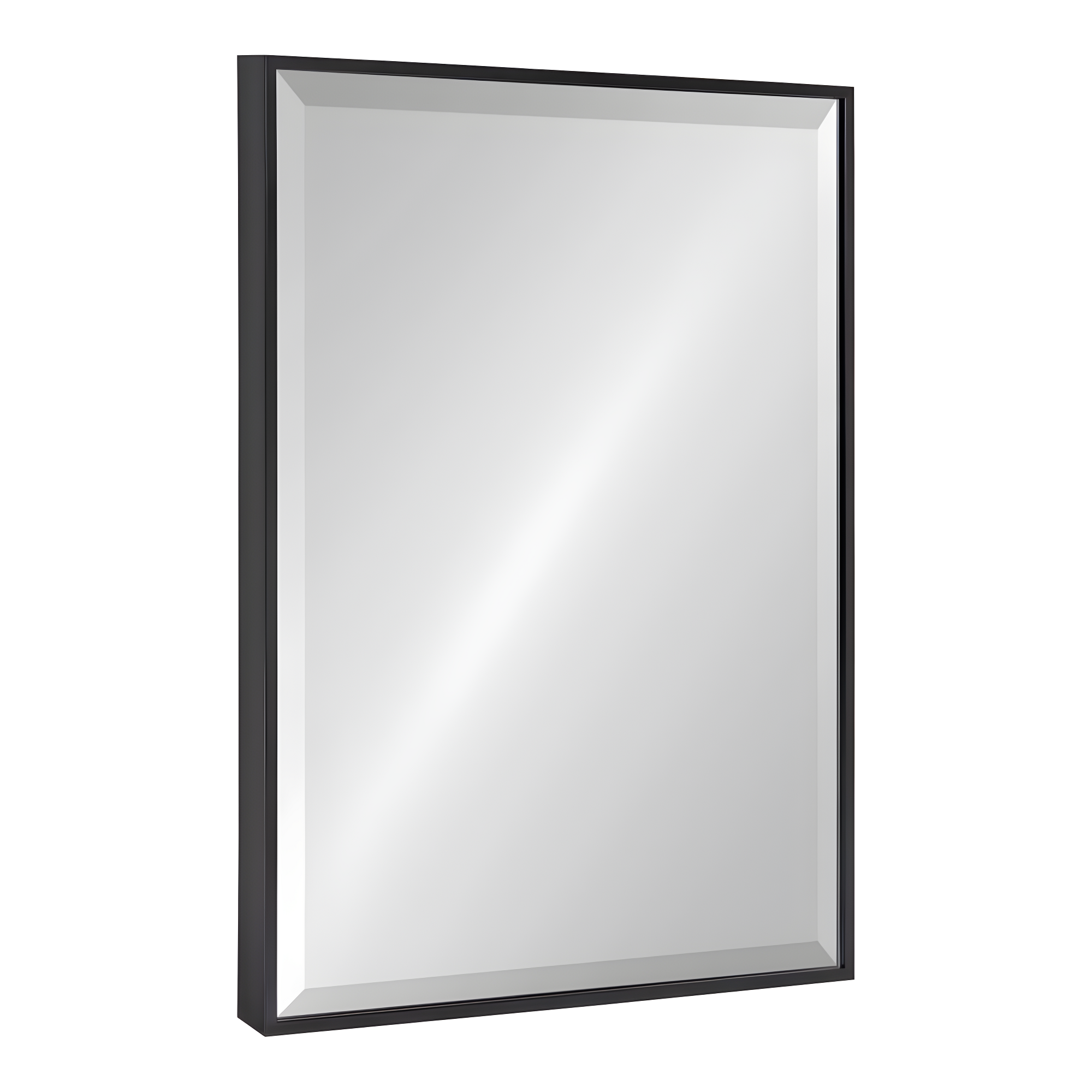 18.7" x 24.7" Rhodes Rectangle Wall Mirror Black - Kate & Laurel All Things Decor: Beveled, Plastic Frame, Easy to Hang