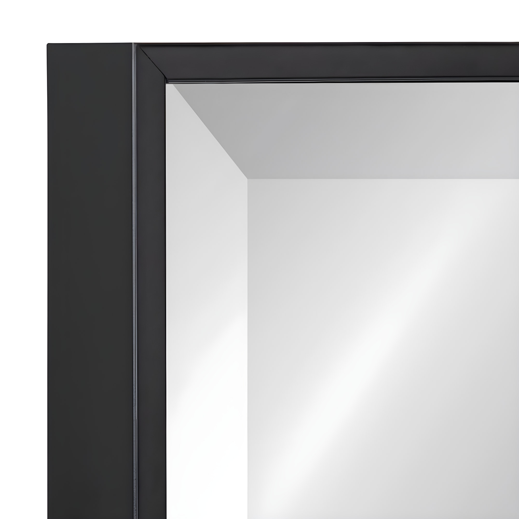 18.7" x 24.7" Rhodes Rectangle Wall Mirror Black - Kate & Laurel All Things Decor: Beveled, Plastic Frame, Easy to Hang