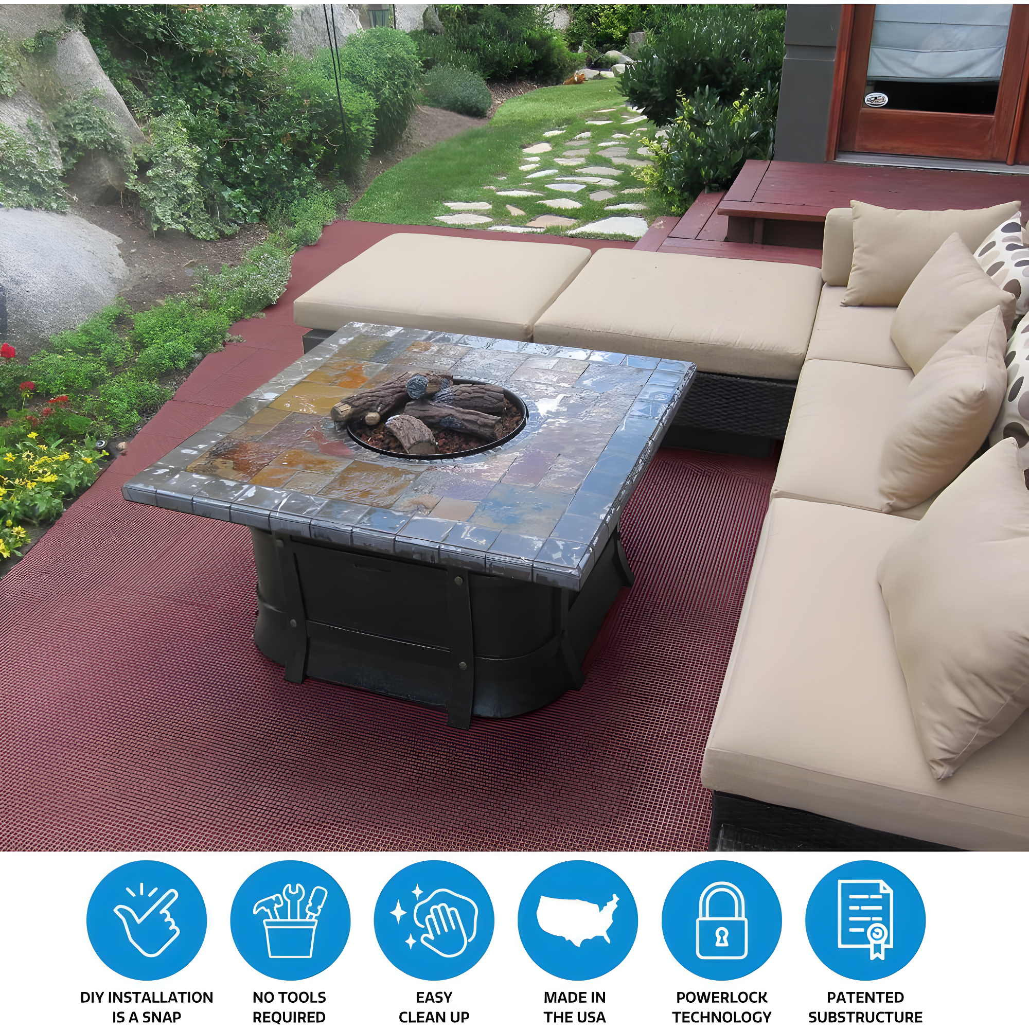 12" x 12" Plastic Interlocking Deck Tile (40-Pack)