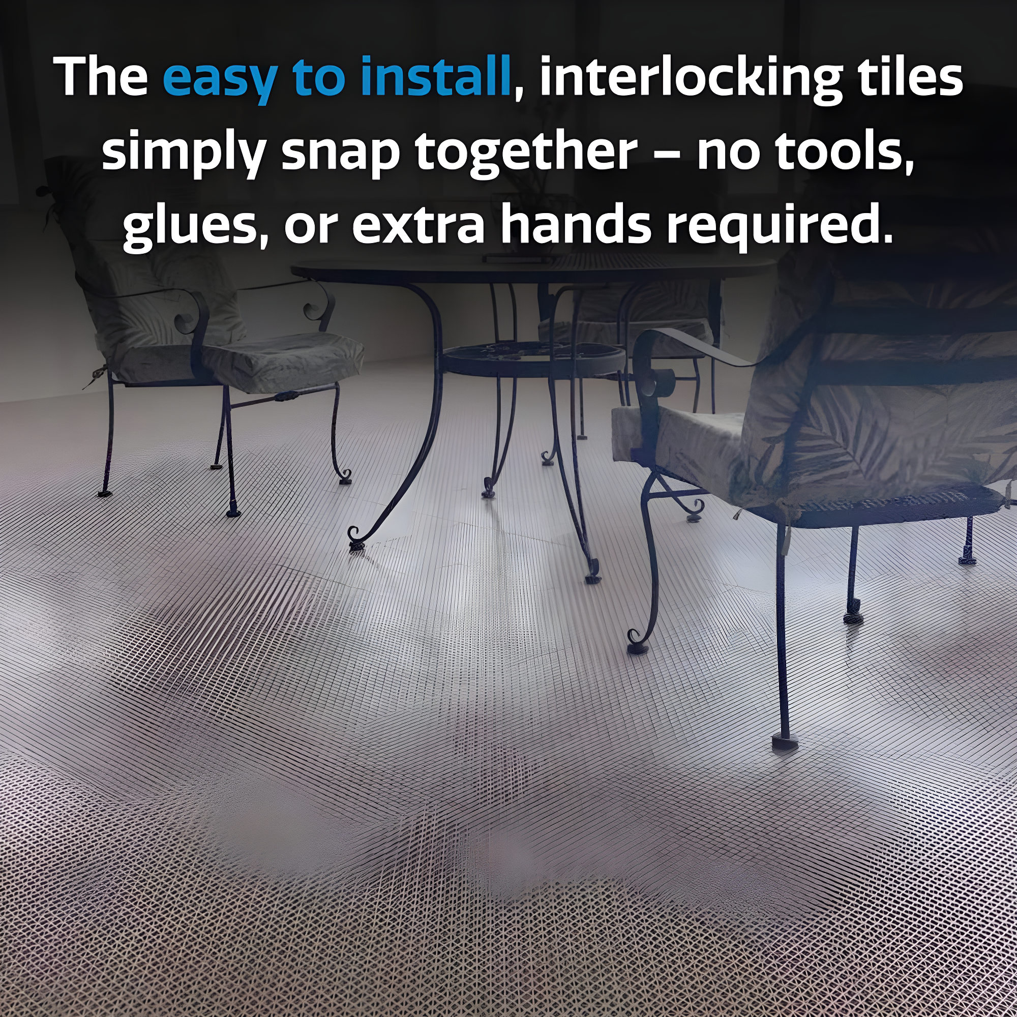 12" x 12" Plastic Interlocking Deck Tile (40-Pack)