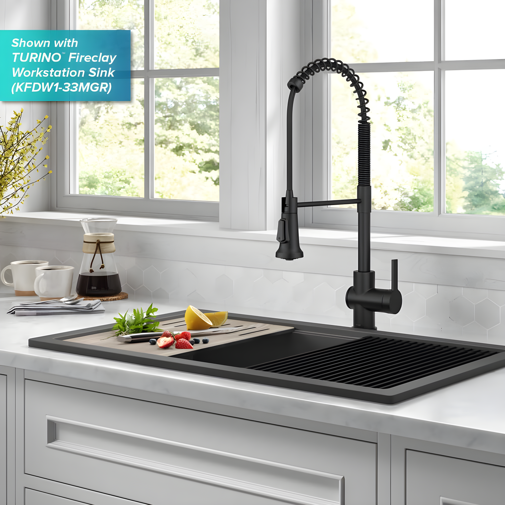 KRAUS Britt Touchless Sensor Commercial Single Handle Pull Down Kitchen Faucet