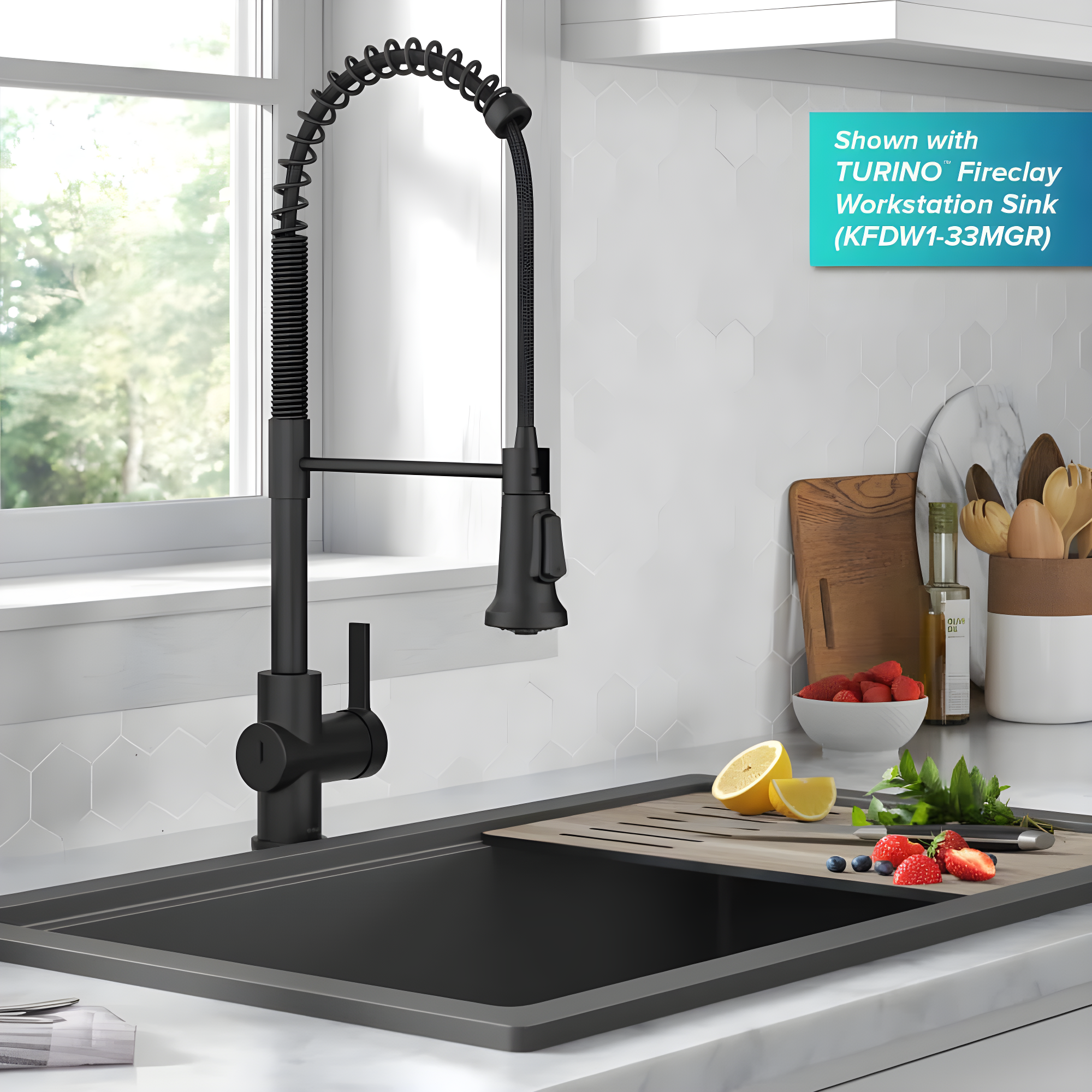 KRAUS Britt Touchless Sensor Commercial Single Handle Pull Down Kitchen Faucet