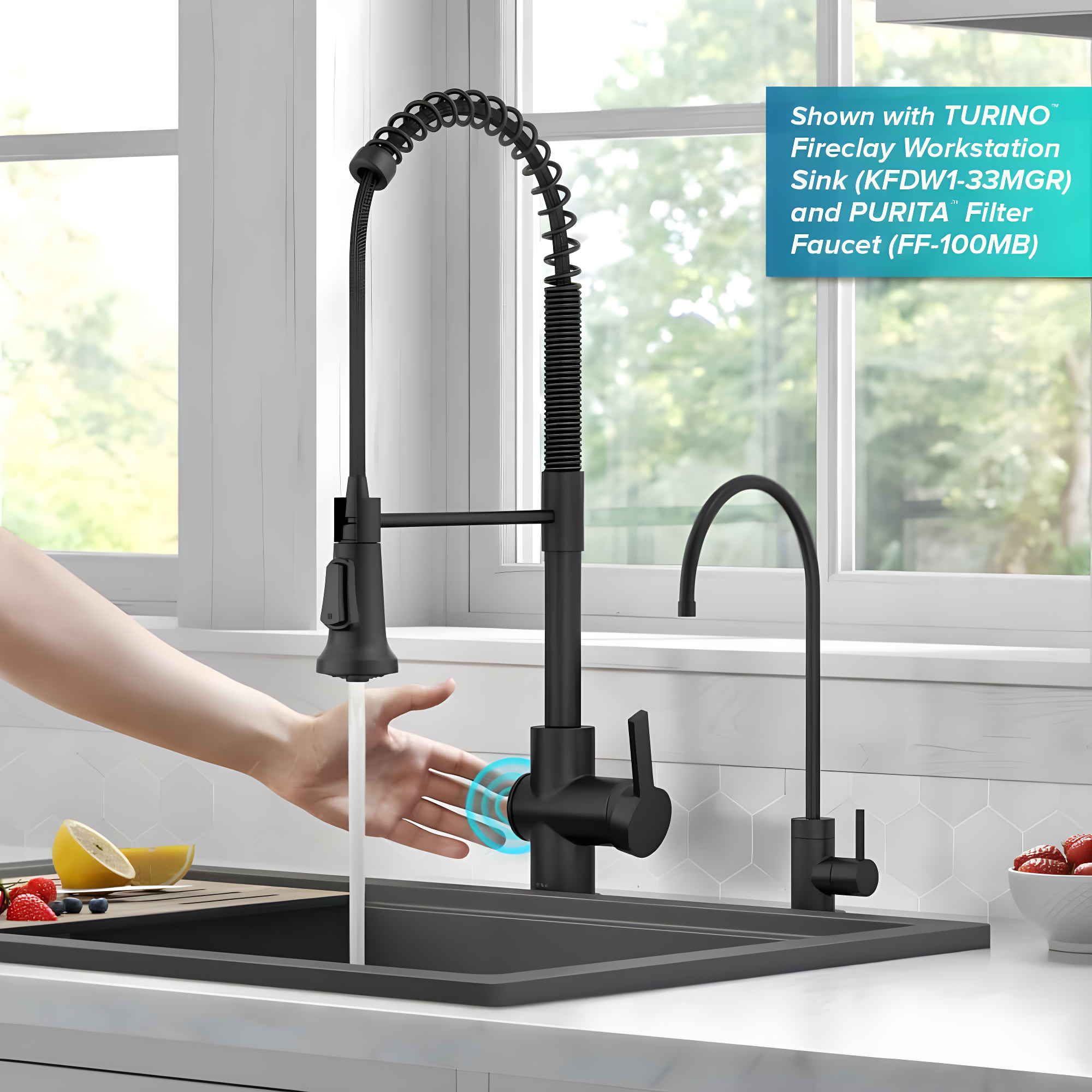KRAUS Britt Touchless Sensor Commercial Single Handle Pull Down Kitchen Faucet