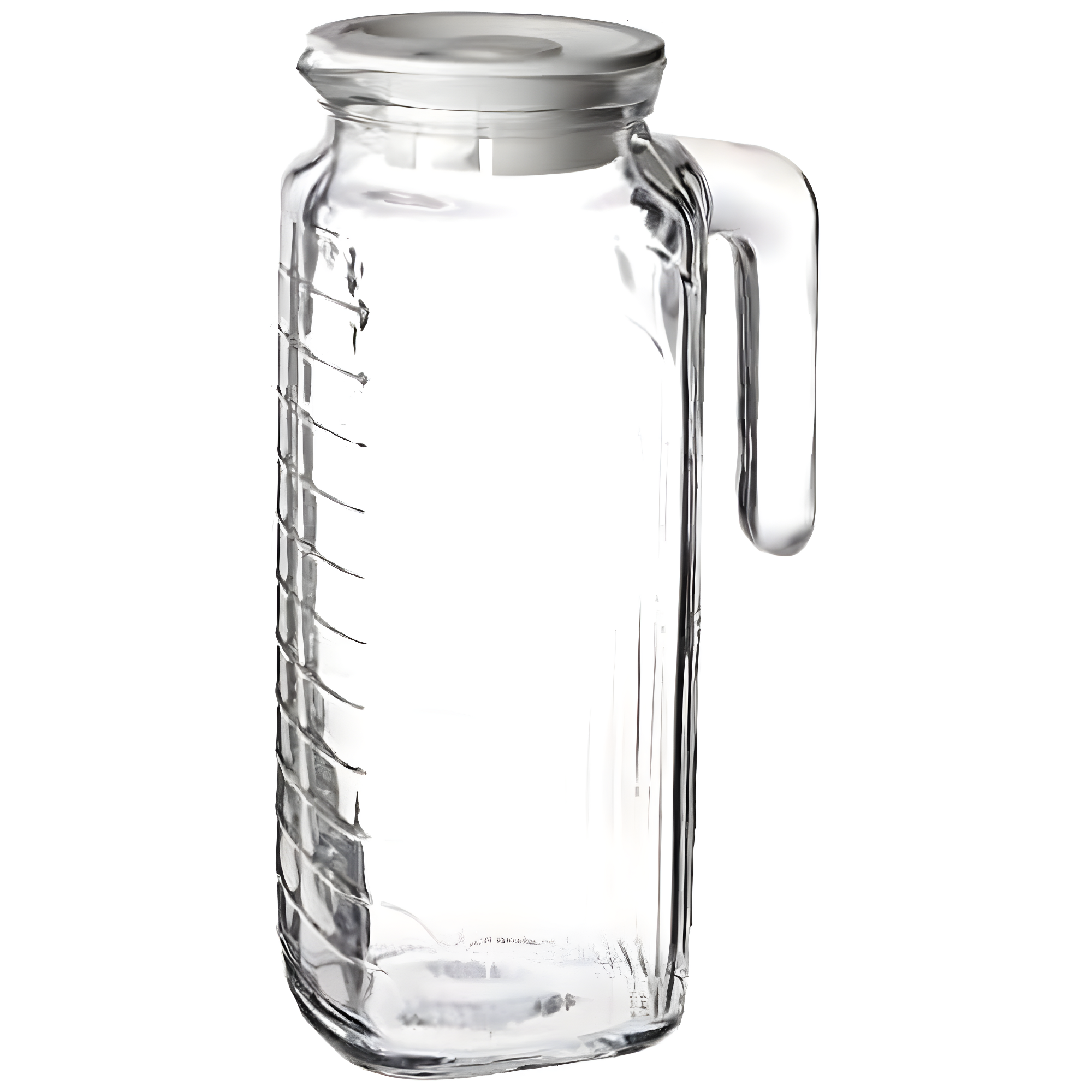Bormioli Rocco Gelo Glass Jug/Pitcher with Lid, 41-Ounce, White Lid, , Beverage Server, White Lid