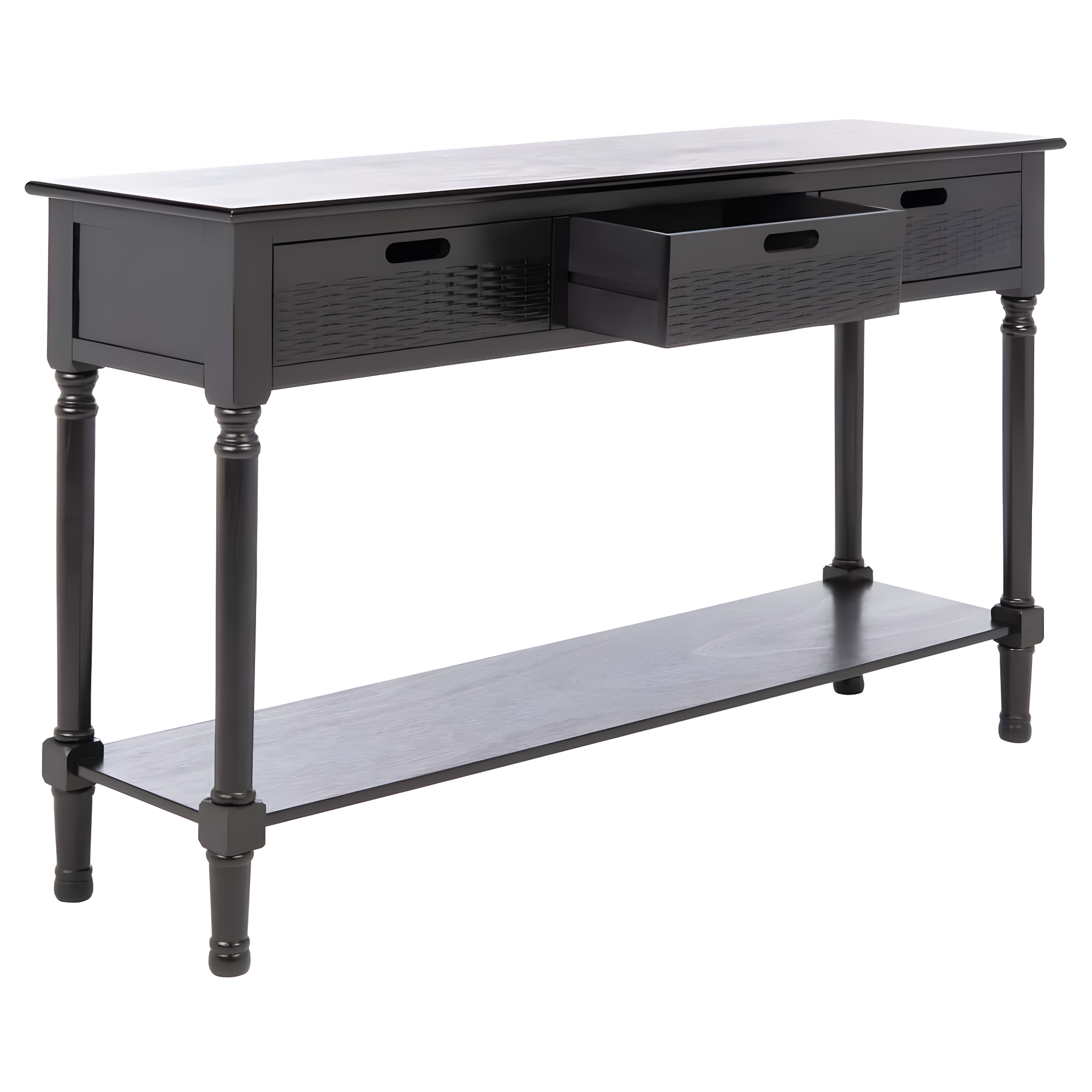 Landers 3 Drawer Console Table - CNS5711B - Black - Safavieh