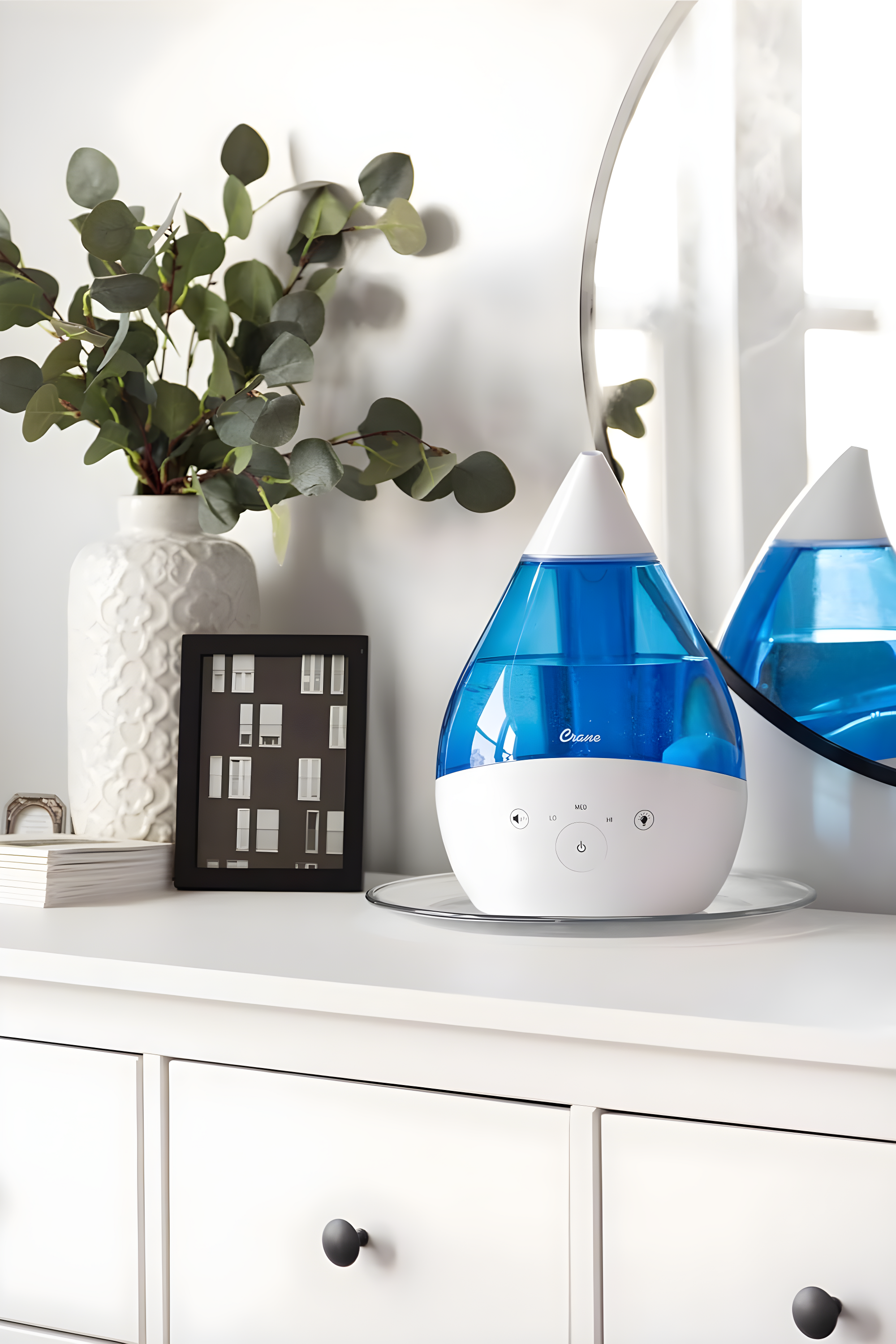 Crane USA Drop 2.0 , 4-in-1 Cool-Mist Humidifier with Aroma Tray & Sound Machine