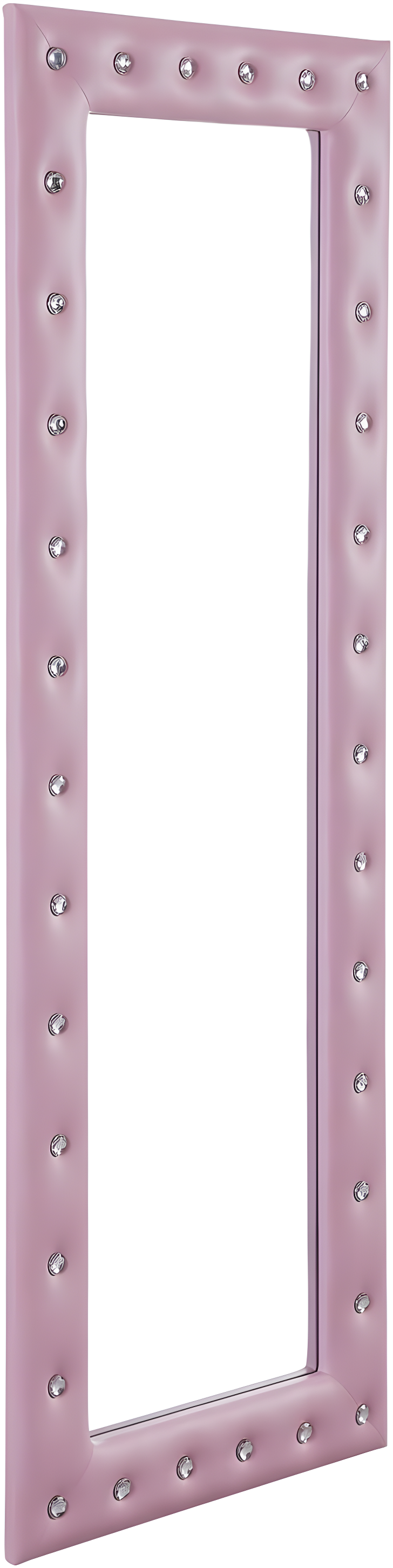 Naomi Home Crystal Tufted Floor Mirror Full Length 63 LX22 W Wall Mirror Full Length Standing Wall with Faux Wood Frame Mirrors for Bedroom - Pink