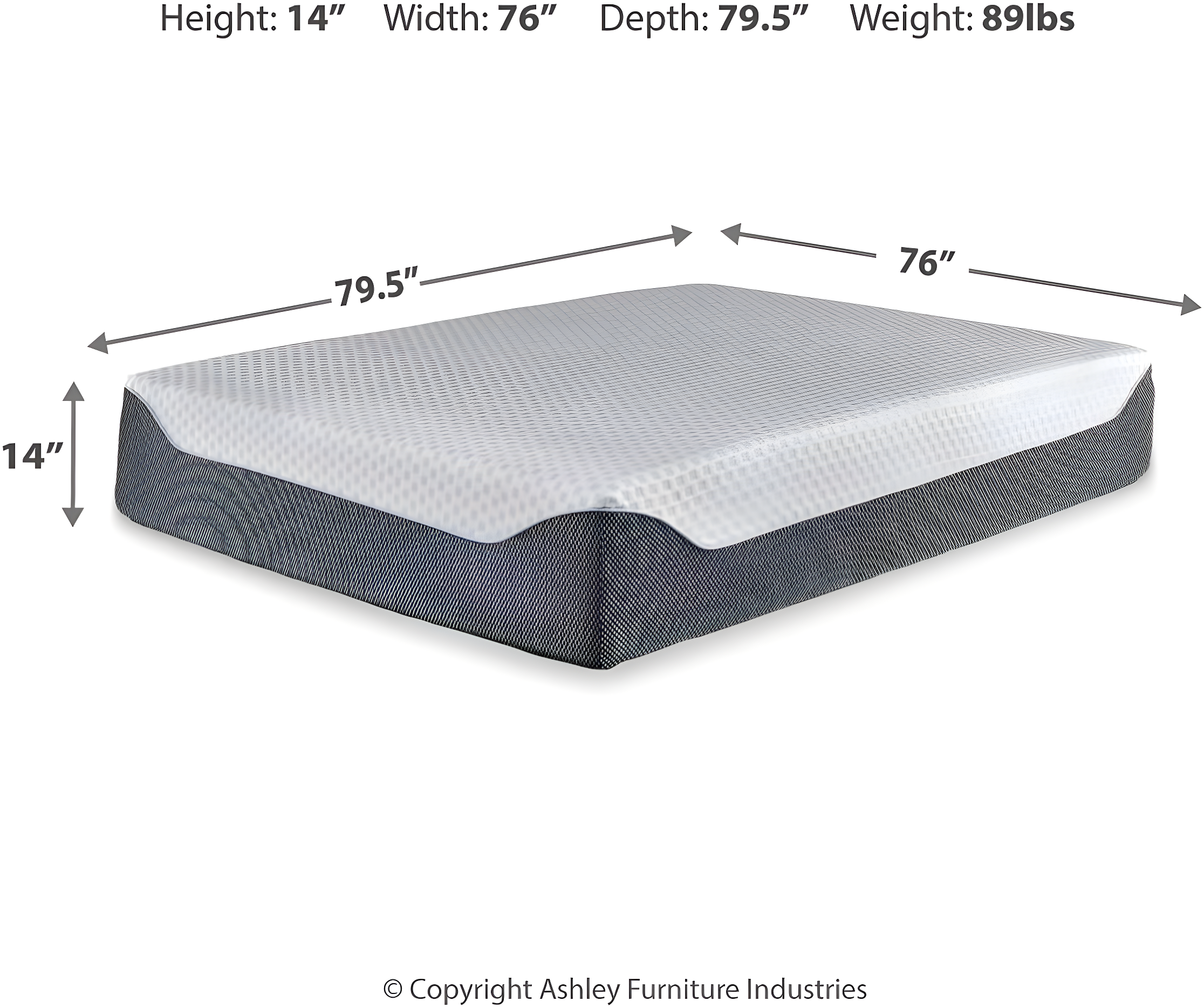 Signature Design by Ashley Signature Design by Ashley Chime Ultra Plush Charcoal Infused Memory Foam Mattress