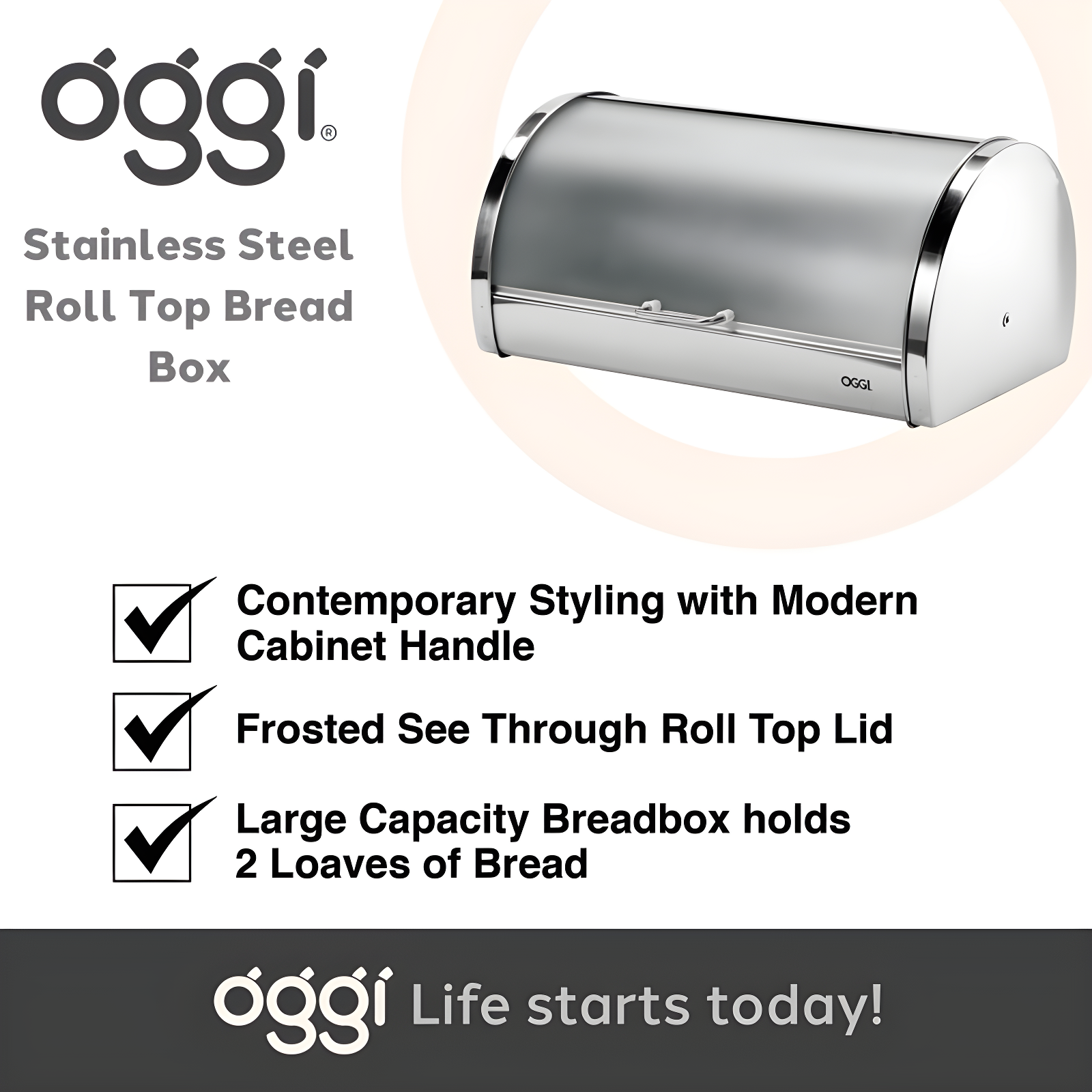 OGGI OGGI Neat Bread Box with Frosted Lid