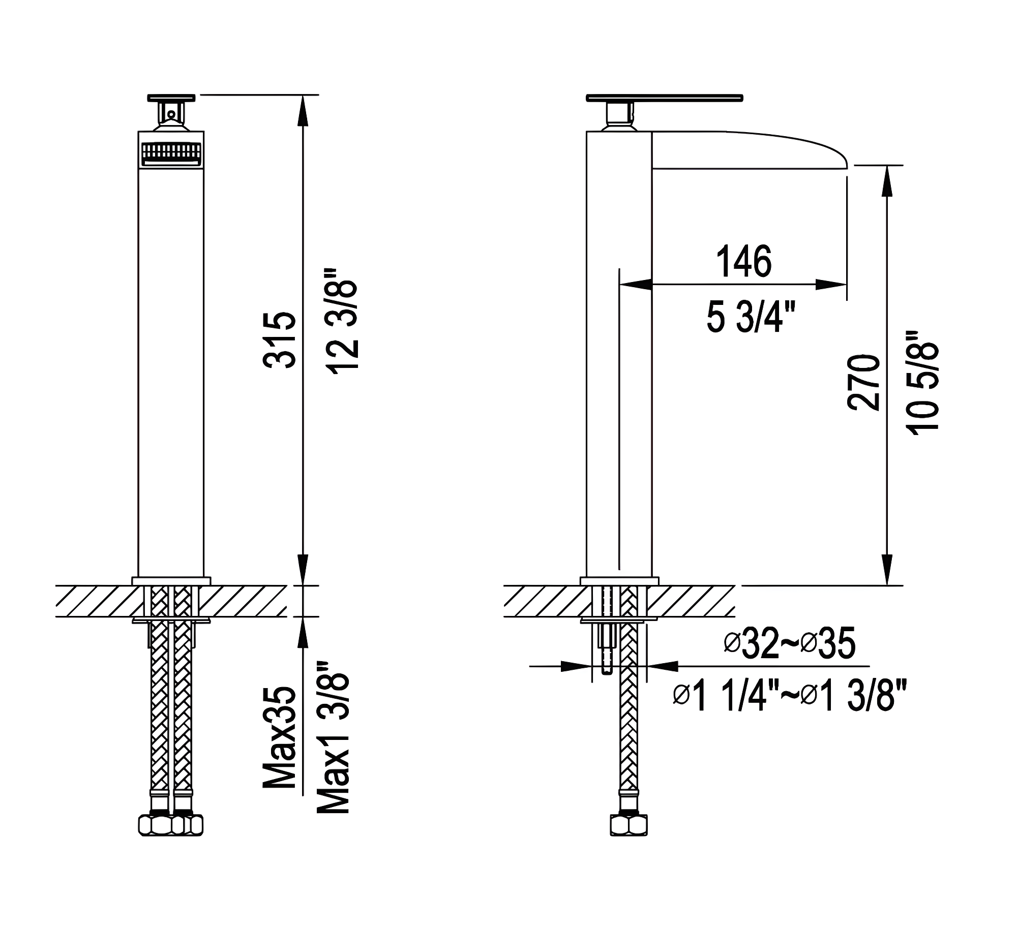 Single-Hole Bathroom Faucet