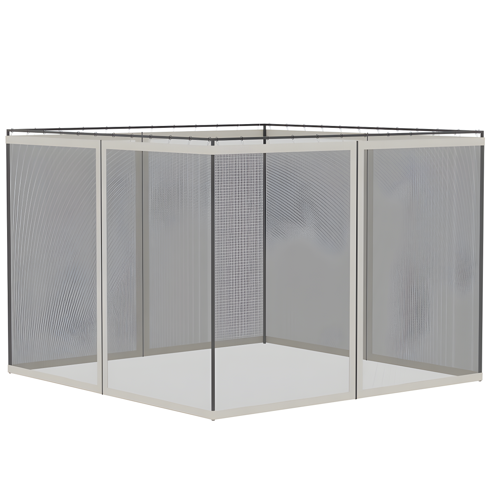 Outsunny Outsunny Universal Replacement Mesh Sidewall Netting for Patio Gazebos and Canopy Tents with Zippers, Sidewall Only, Cream