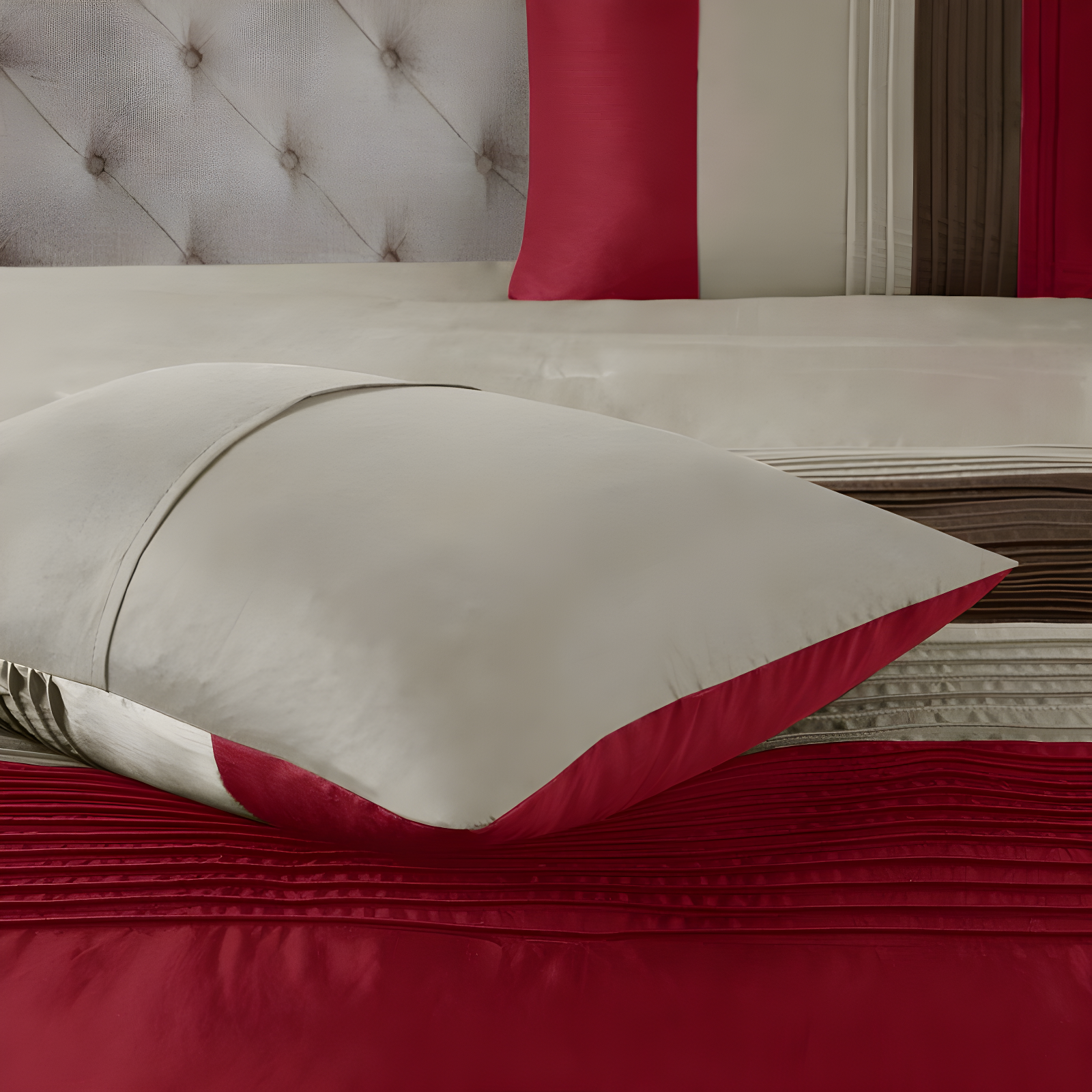 Madison Park Amherst 7 Piece Striped and Pleated Comforter Set