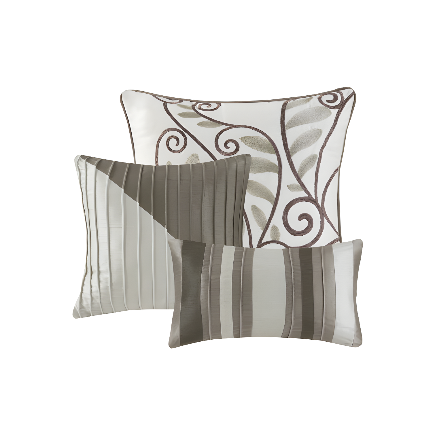 Madison Park Amherst 7 Piece Striped and Pleated Comforter Set