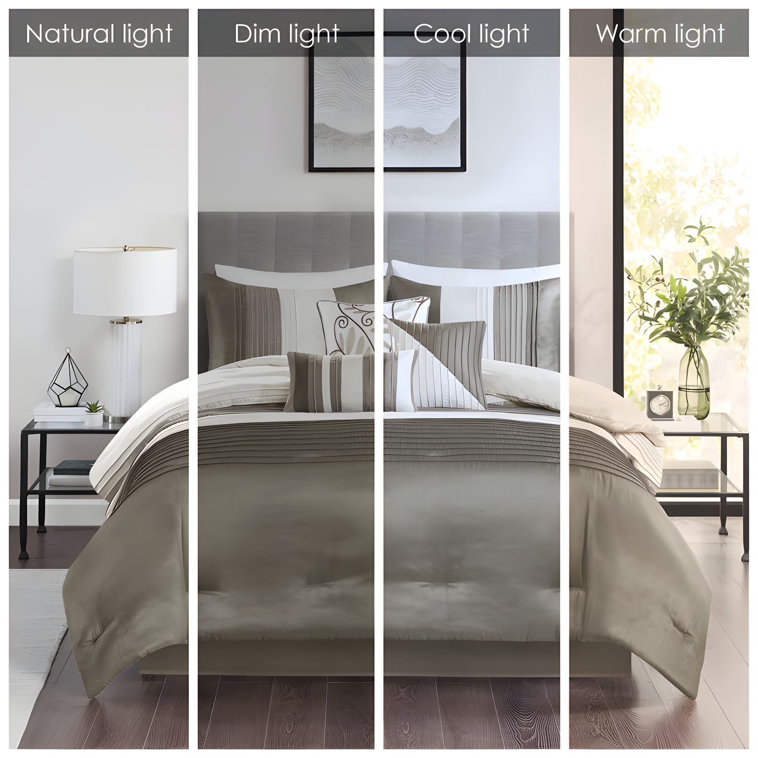 Madison Park Amherst 7 Piece Striped and Pleated Comforter Set