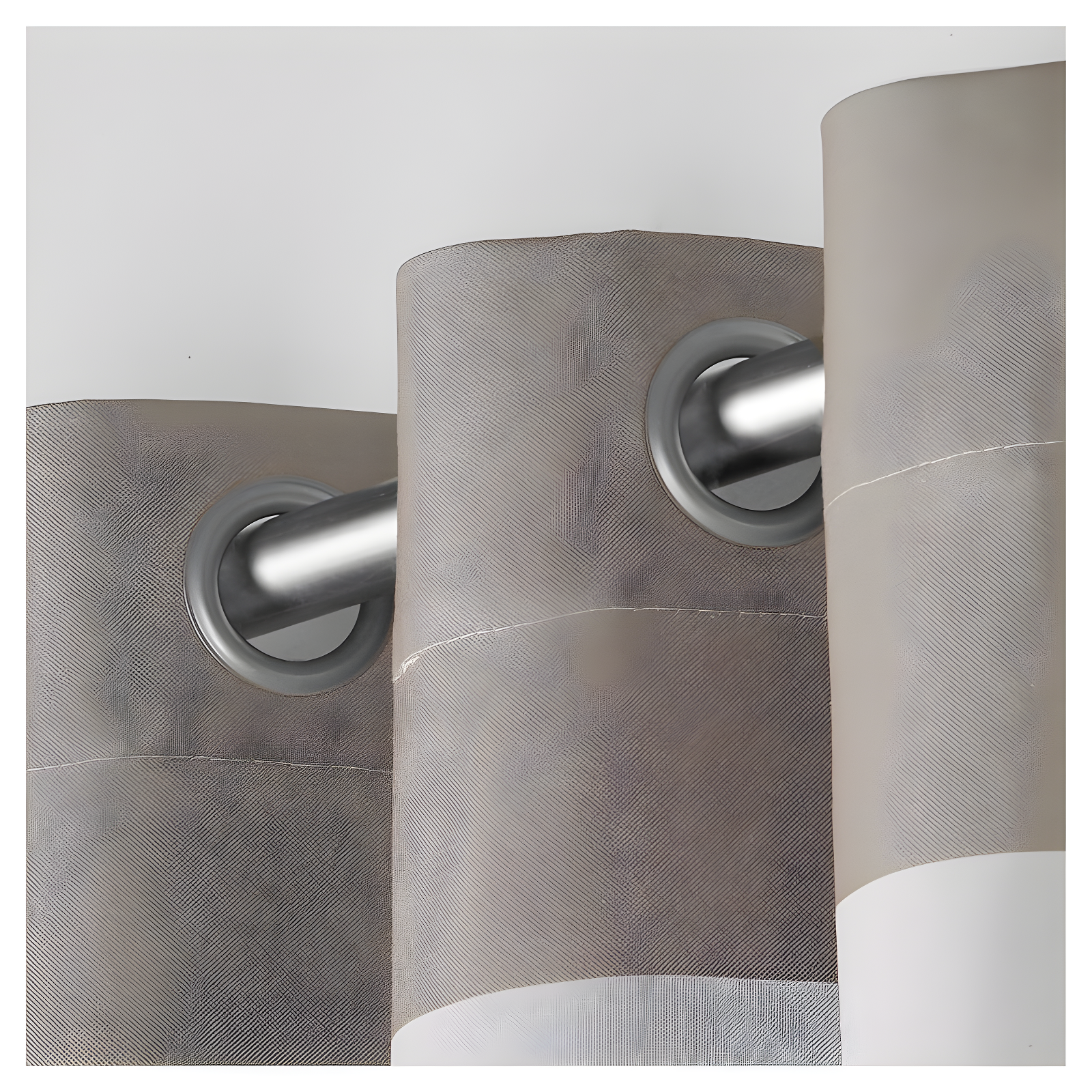 Set of 2 84"x54" Surfside Cotton Cabana Stripe Light Filtering Window Curtain Panel Taupe - Exclusive Home: Striped Drapes, Grommet Top