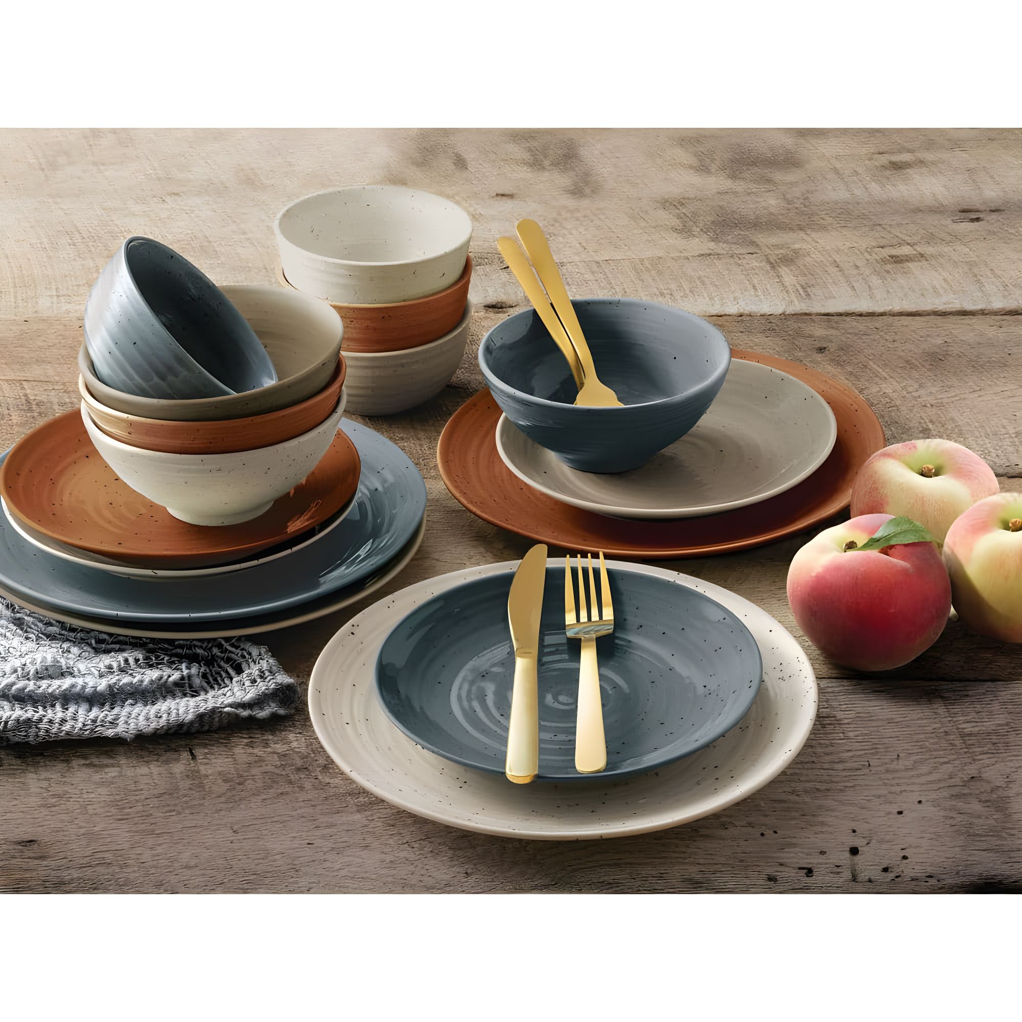 Siterra Painter's Palette 16 Piece Dinnerware Set, Service for 4