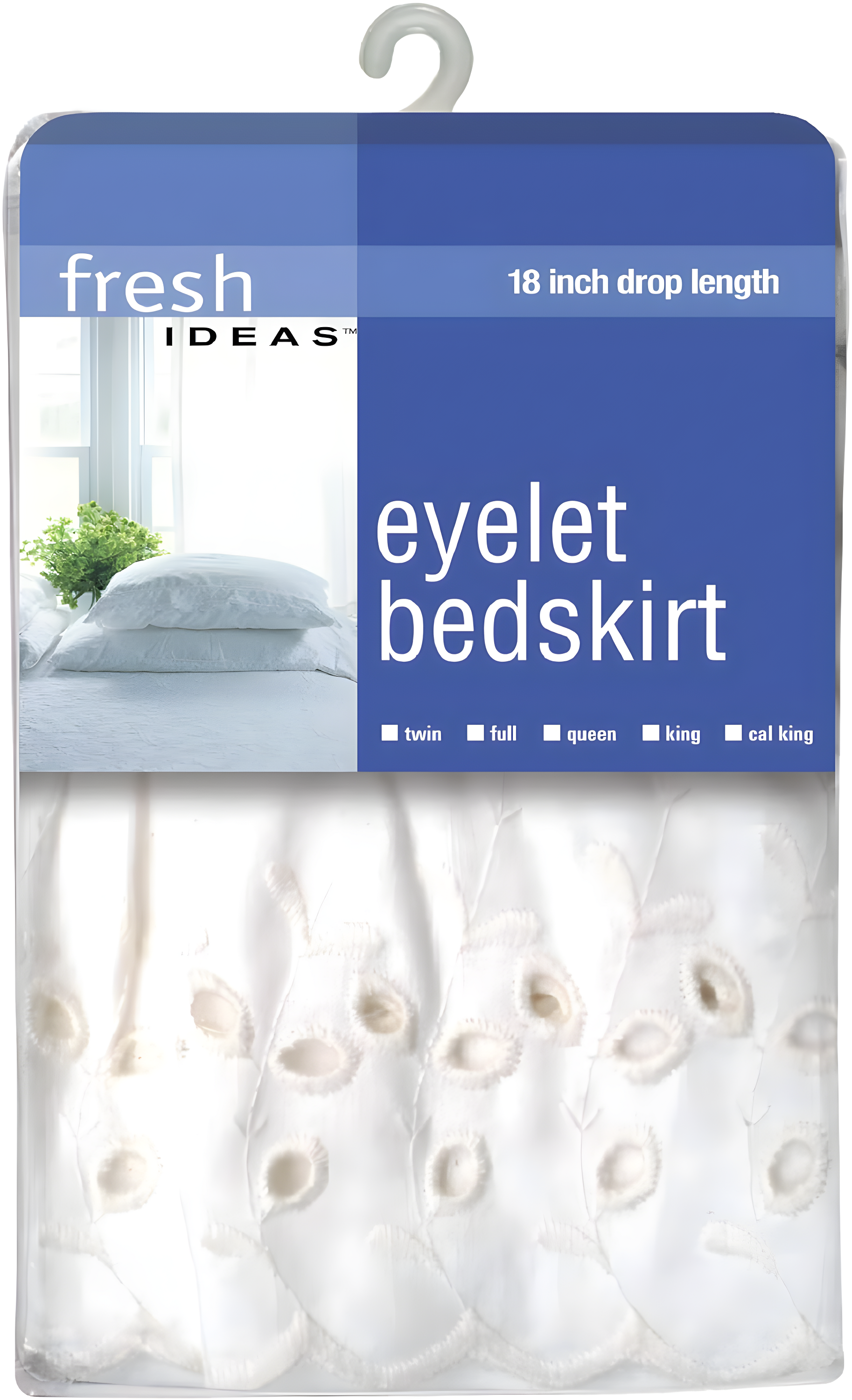 Fresh Ideas Fresh Ideas Ruffled Eyelet Bed Skirt, 14" Drop Length