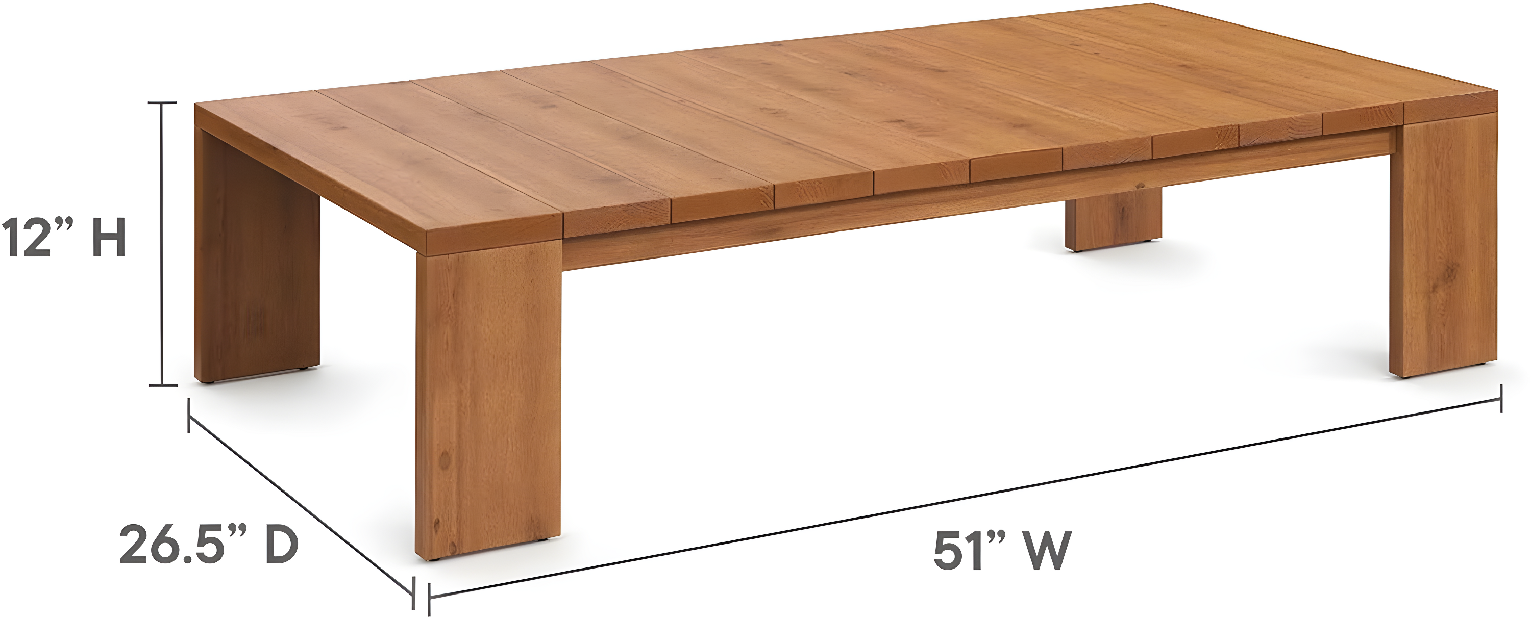 Modway Tahoe Outdoor Patio Acacia Wood Coffee Table In Natural