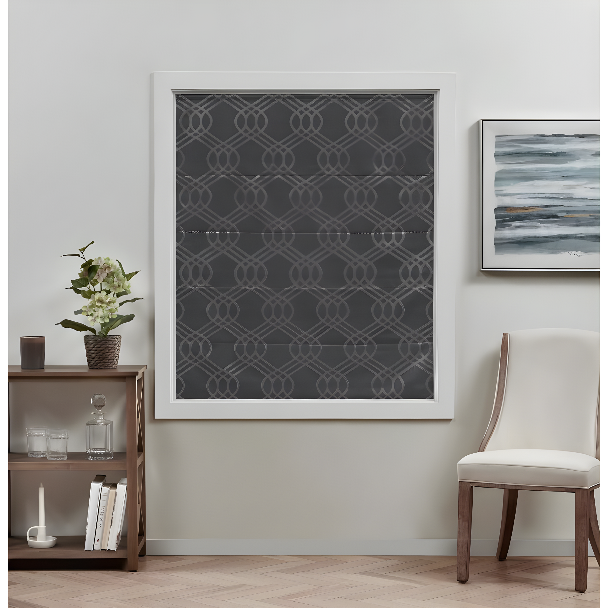Amalgamated Textiles Exclusive Home Prague Trellis 100% Blackout Roman Shade