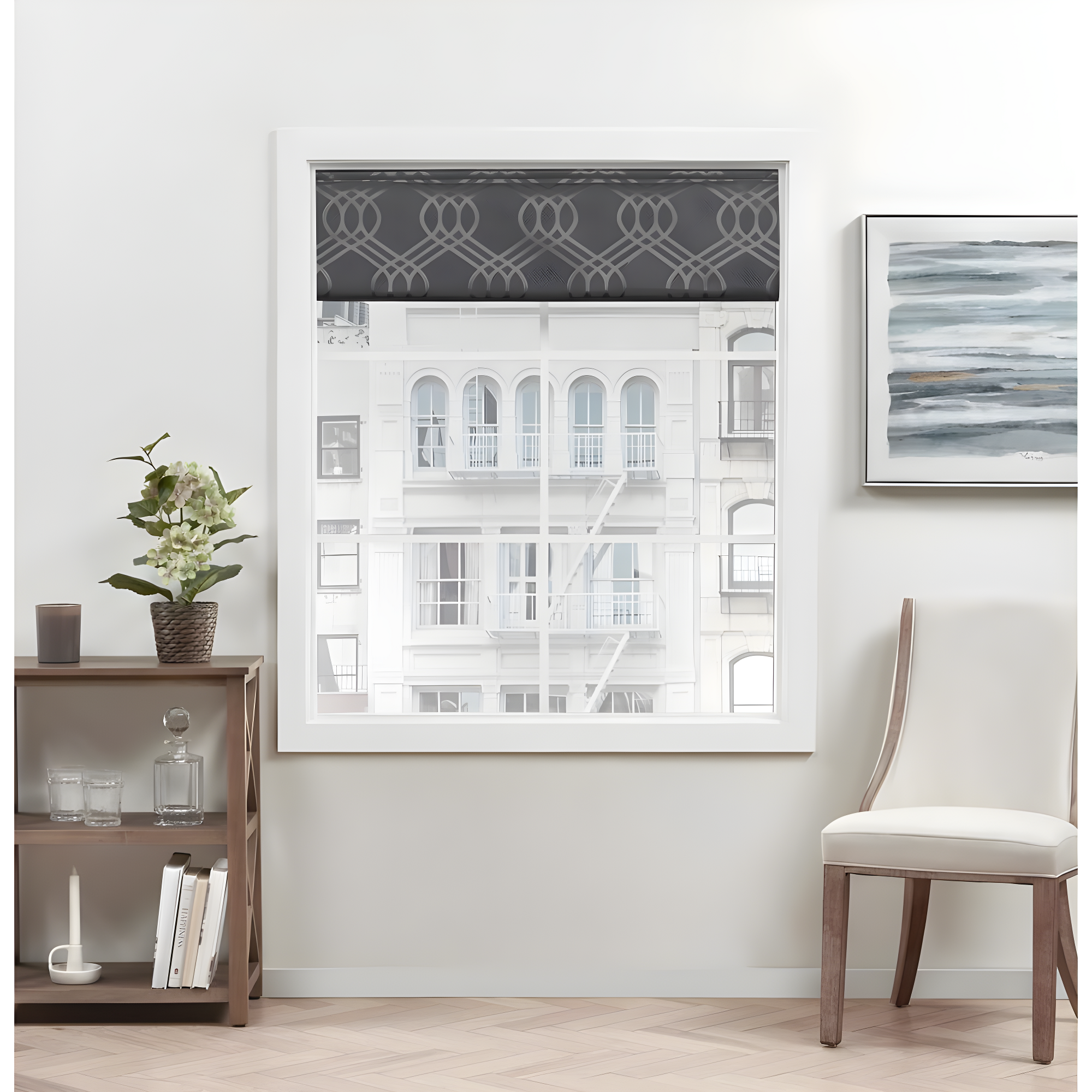 Amalgamated Textiles Exclusive Home Prague Trellis 100% Blackout Roman Shade