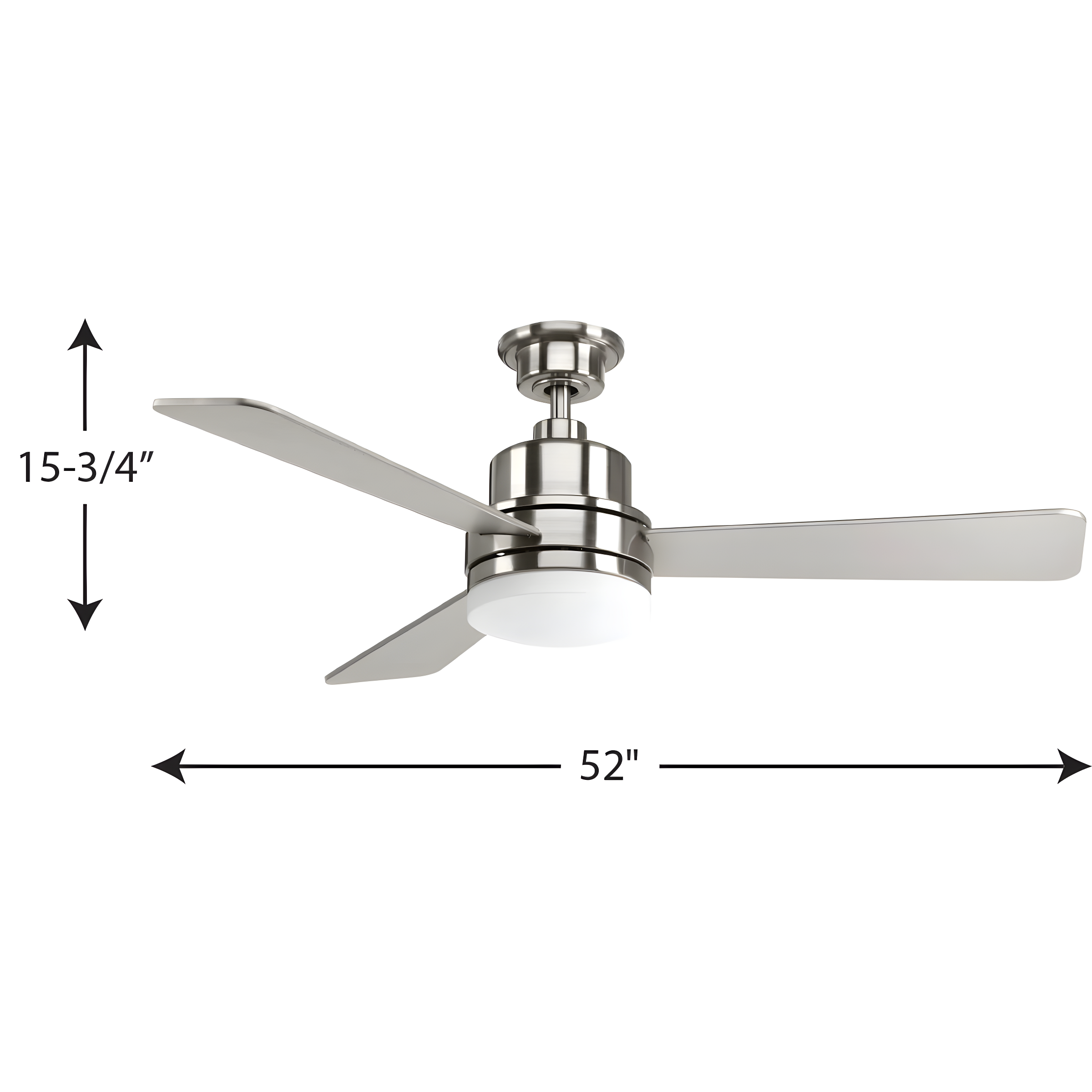 Brushed Nickel 52" LED Ceiling Fan with Reversible Blades