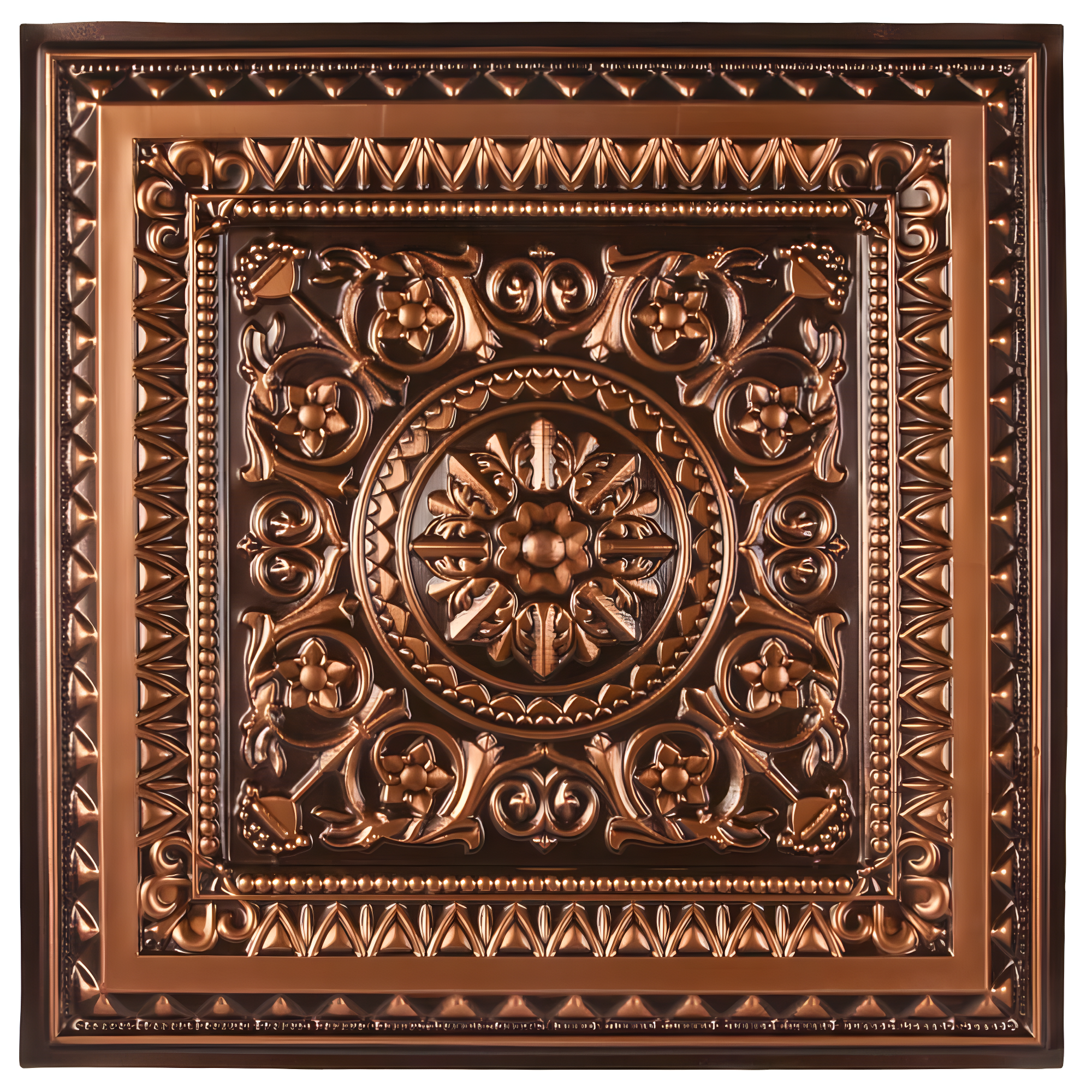 Marseille 24'' W Textured PVC Drop-In Ceiling Tile In Antique Gold