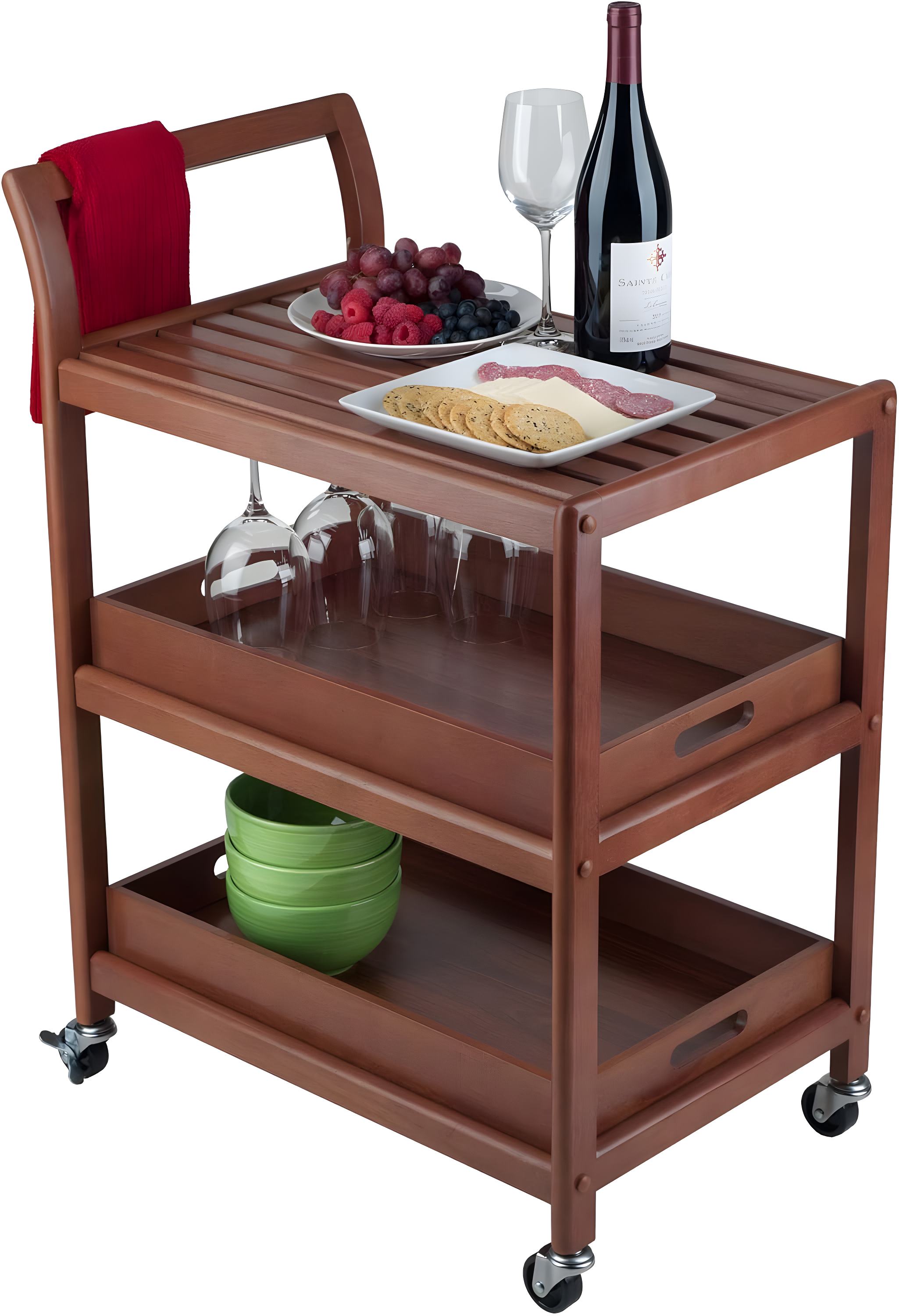Skyline Decor Albert 33.27'' H x 24.8'' W Utility Cart with Wheels