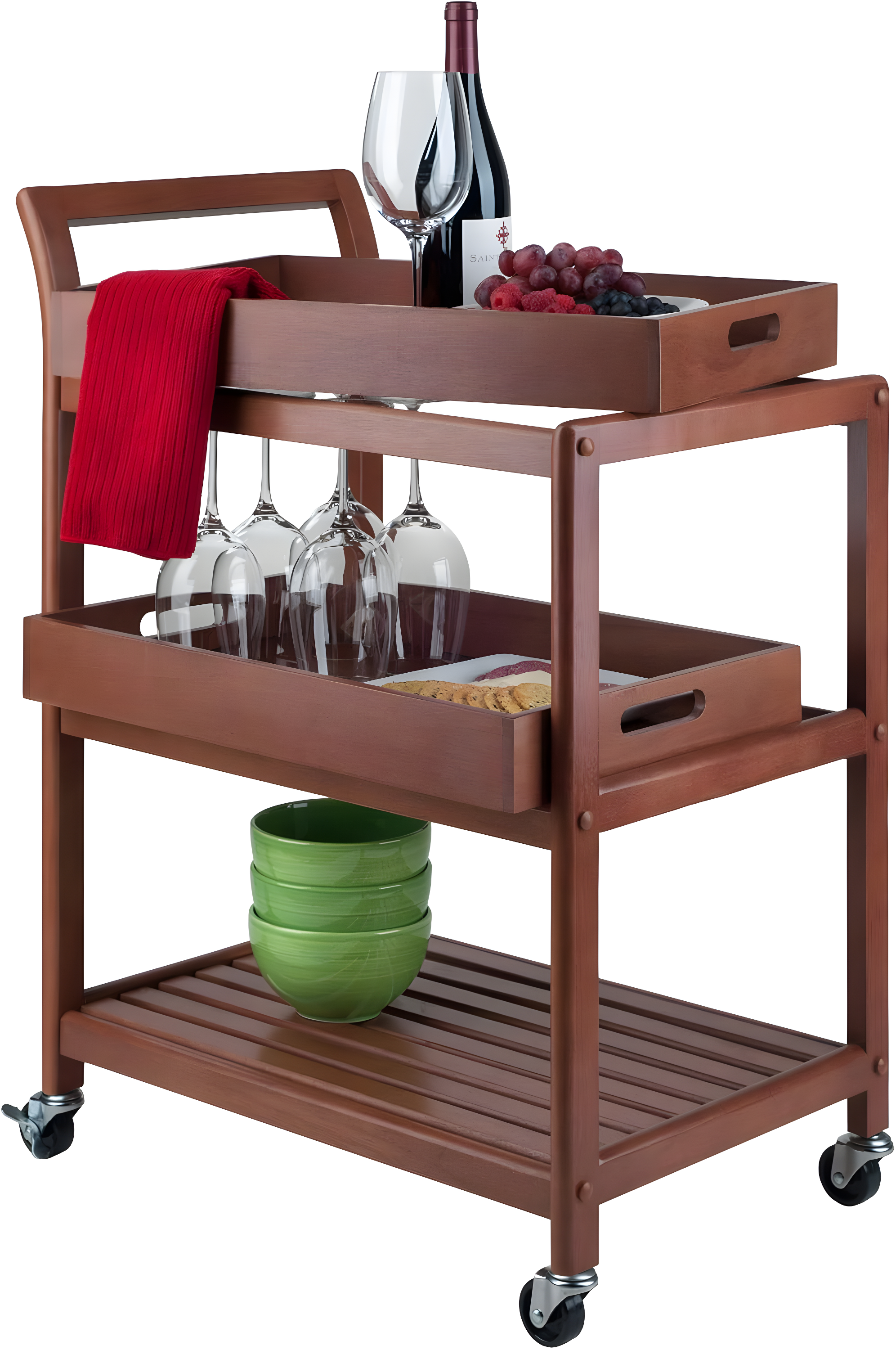 Skyline Decor Albert 33.27'' H x 24.8'' W Utility Cart with Wheels