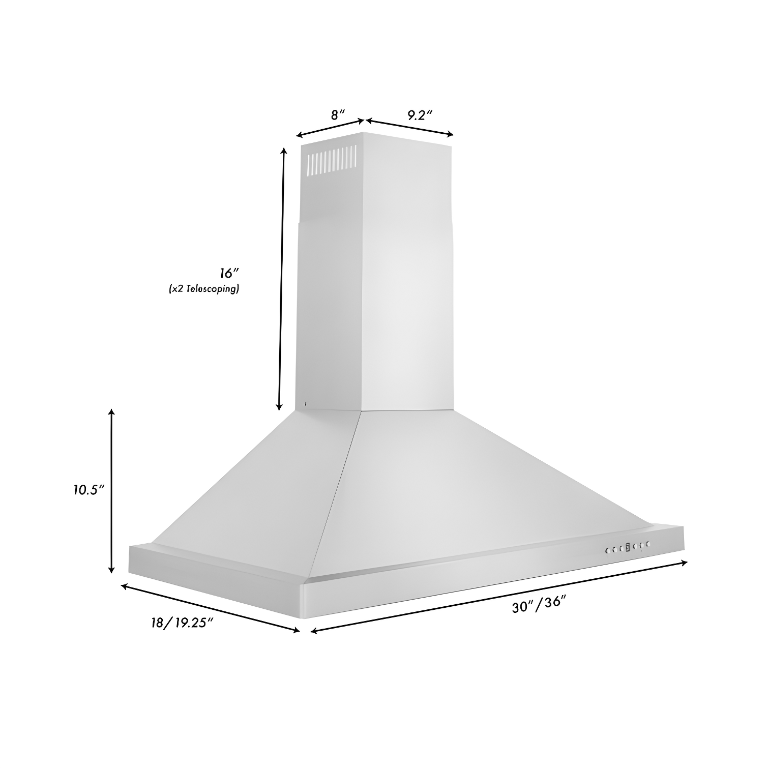 ZLINE 36 in. Convertible Vent Outdoor Approved Wall Mount Range Hood in Stainless Steel (KB-304-36)