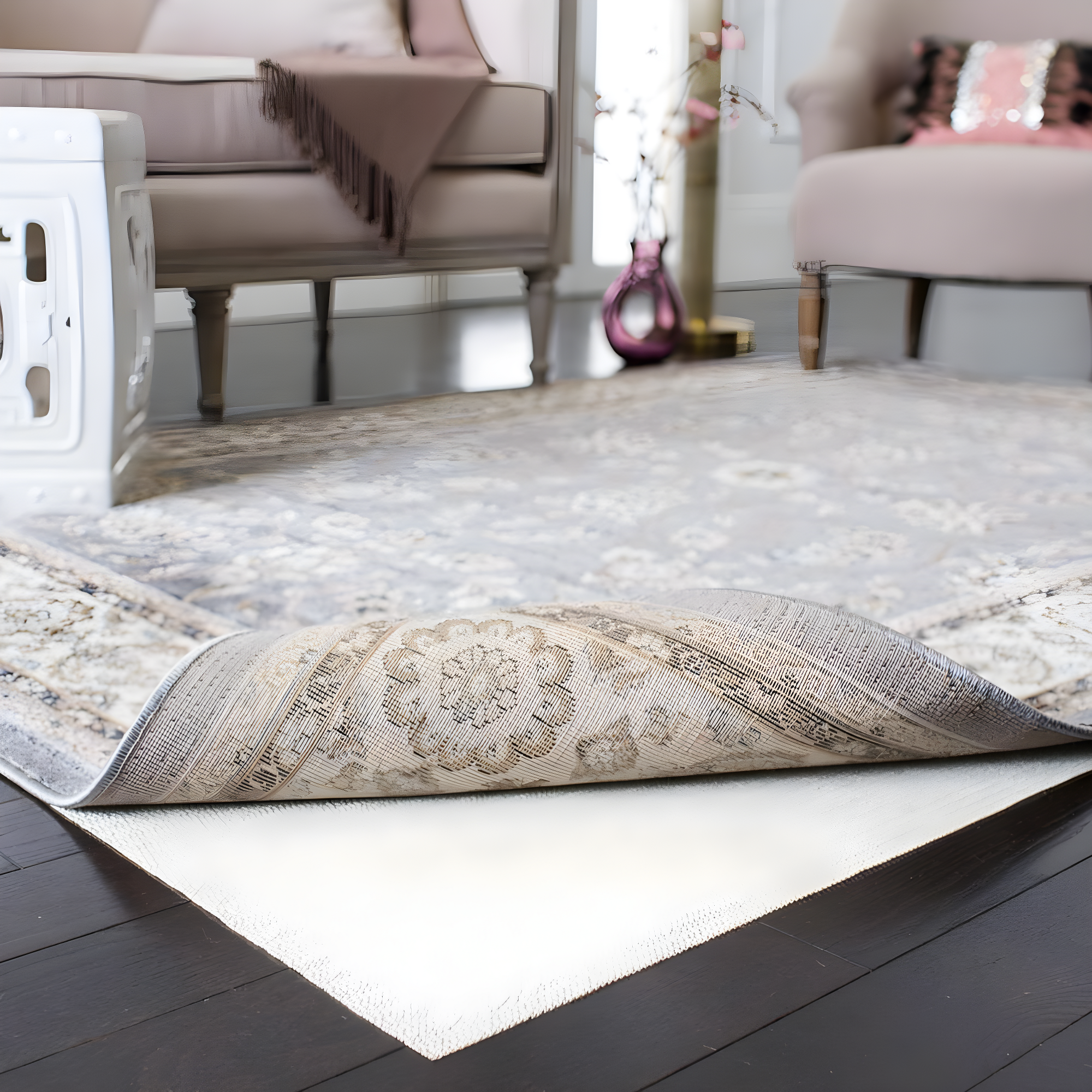 Ultra Pad PAD121 Power Loomed Indoor Rug Pad - White - 8' Round - Safavieh