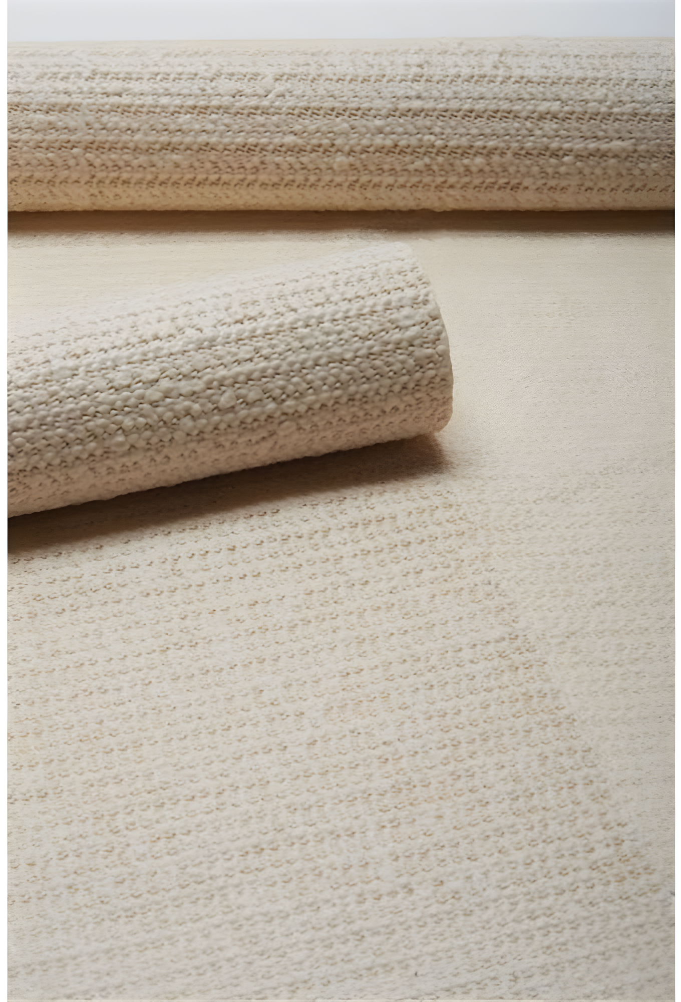 Ebern Designs Rectangle Shiftloc Solid Color Machine Made Polyester/Plastic/Acrylic Area Rug in Ivory