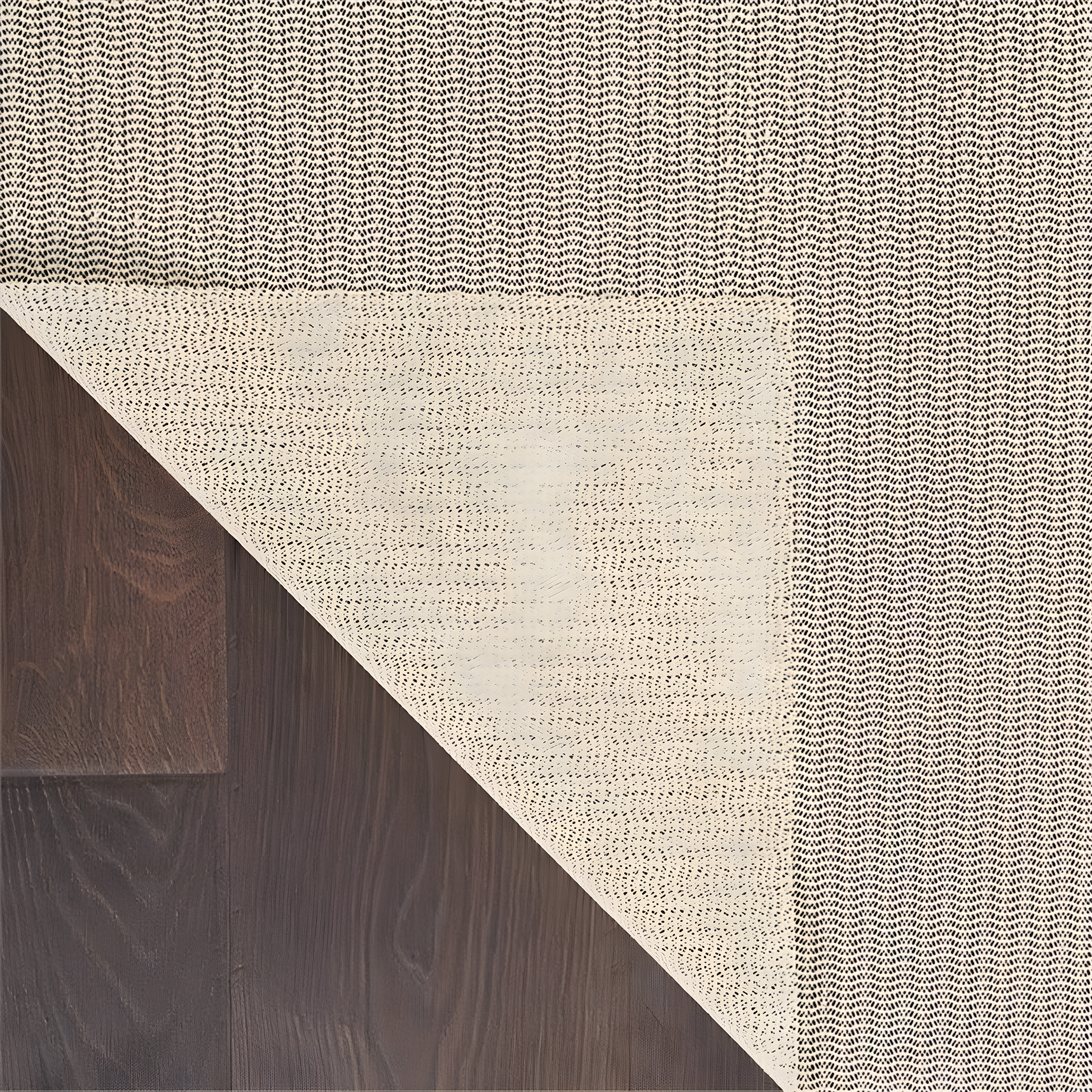 Ebern Designs Rectangle Shiftloc Solid Color Machine Made Polyester/Plastic/Acrylic Area Rug in Ivory